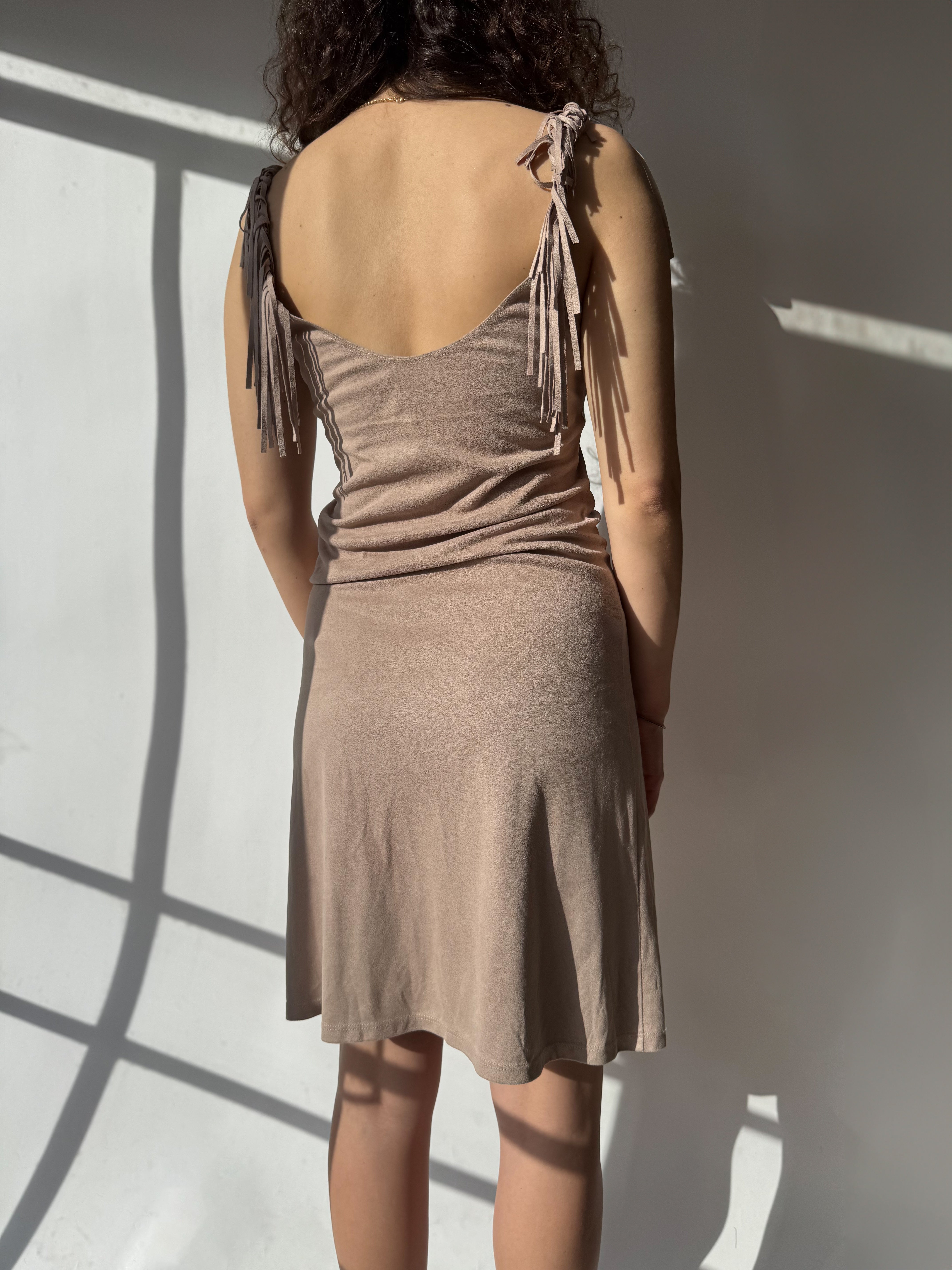 שמלת מיני דמויית זמש Roccobarocco (S)