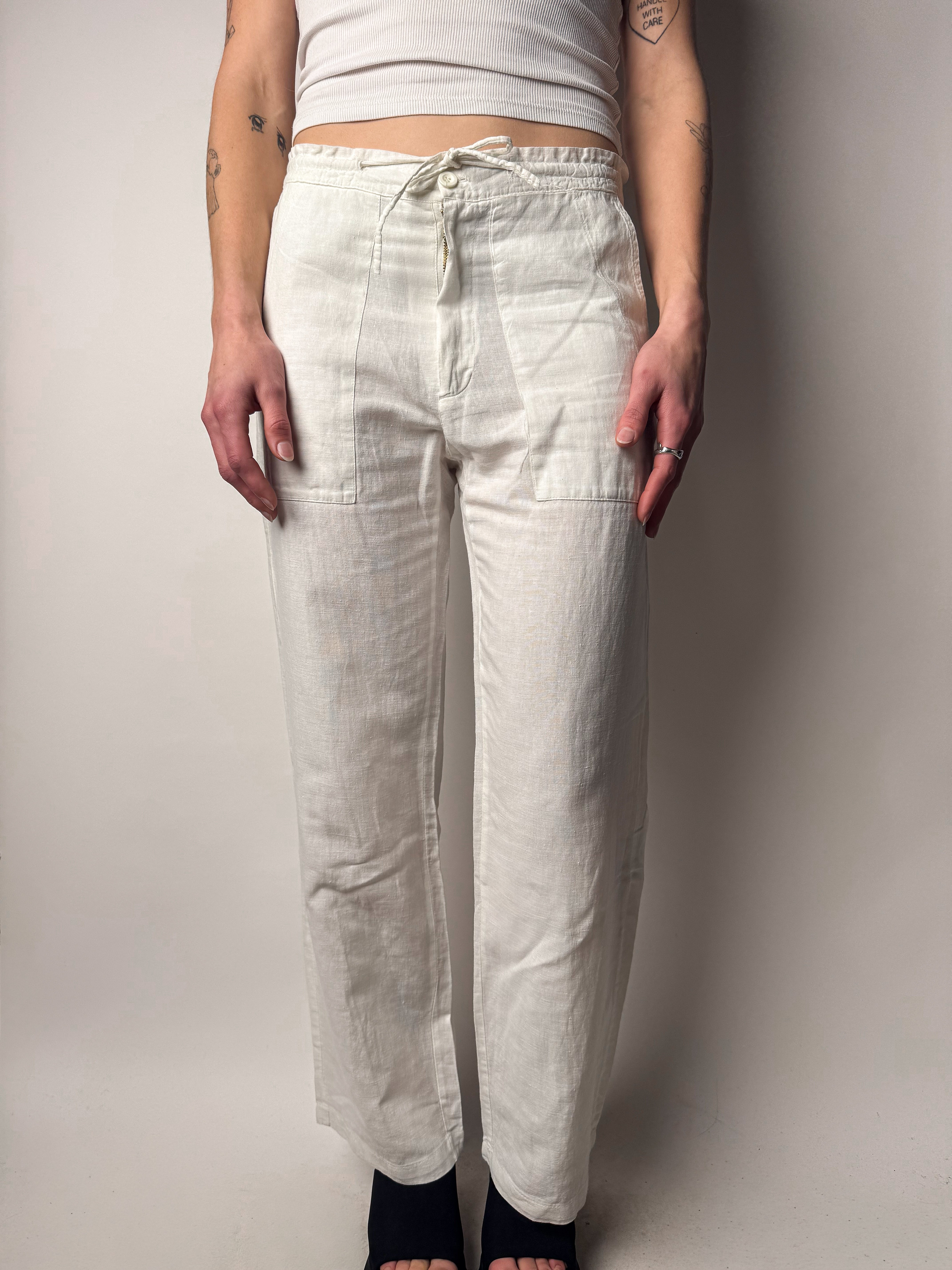 מכנסי פשתן לבנים (38)