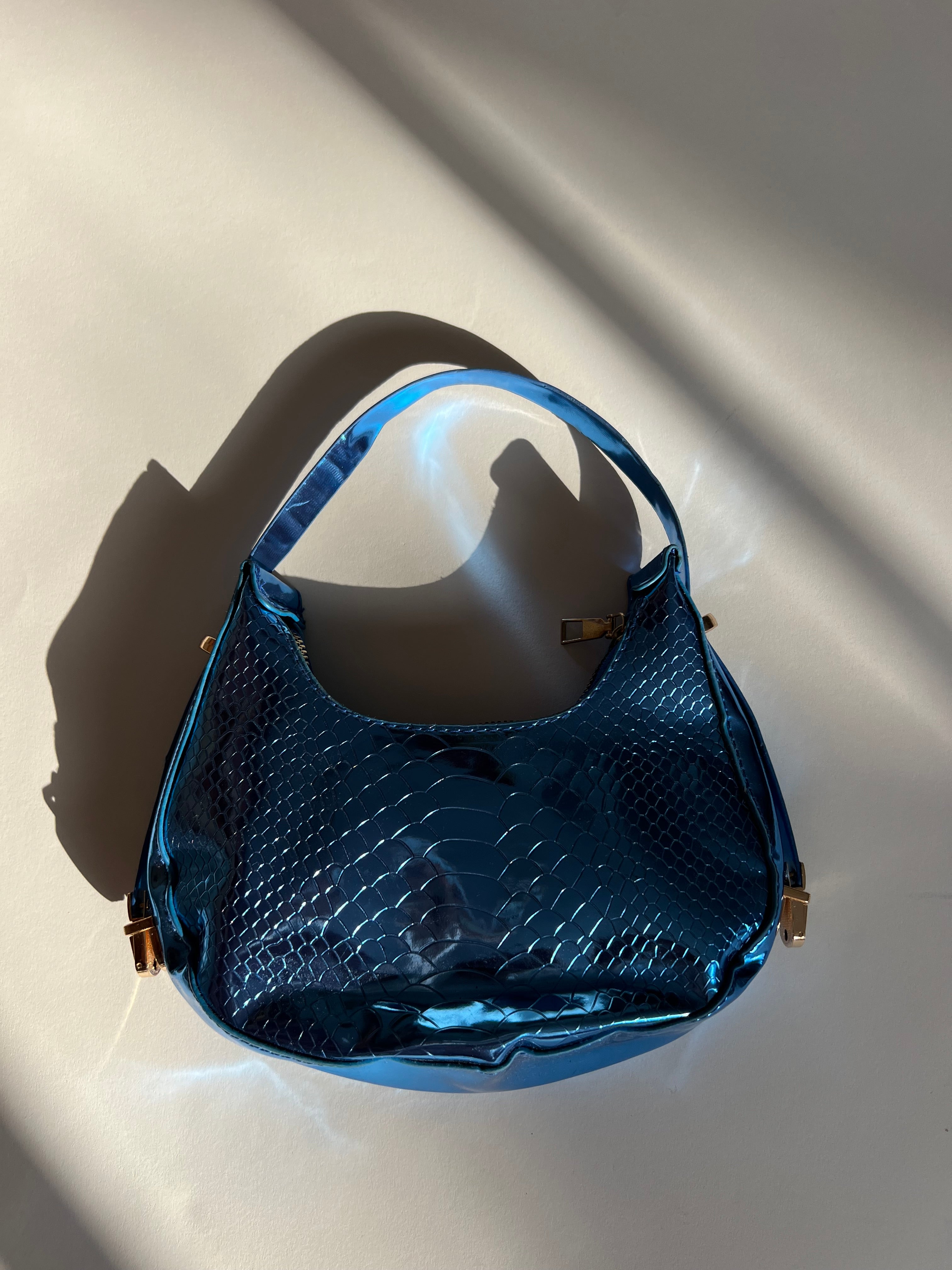 תיק מיני כחול מנצנץ