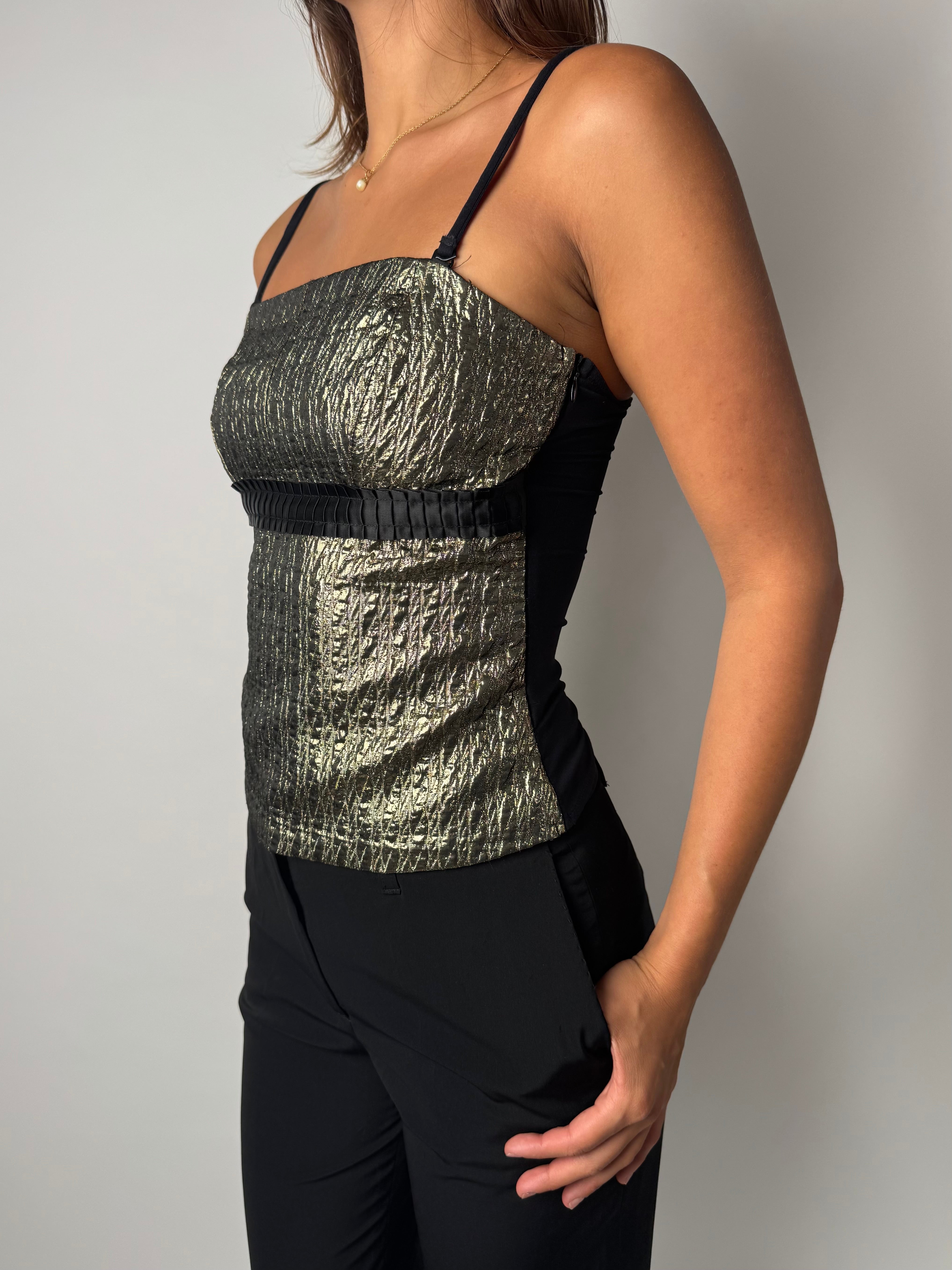 גופיה זהובה ומטאלית (XS)