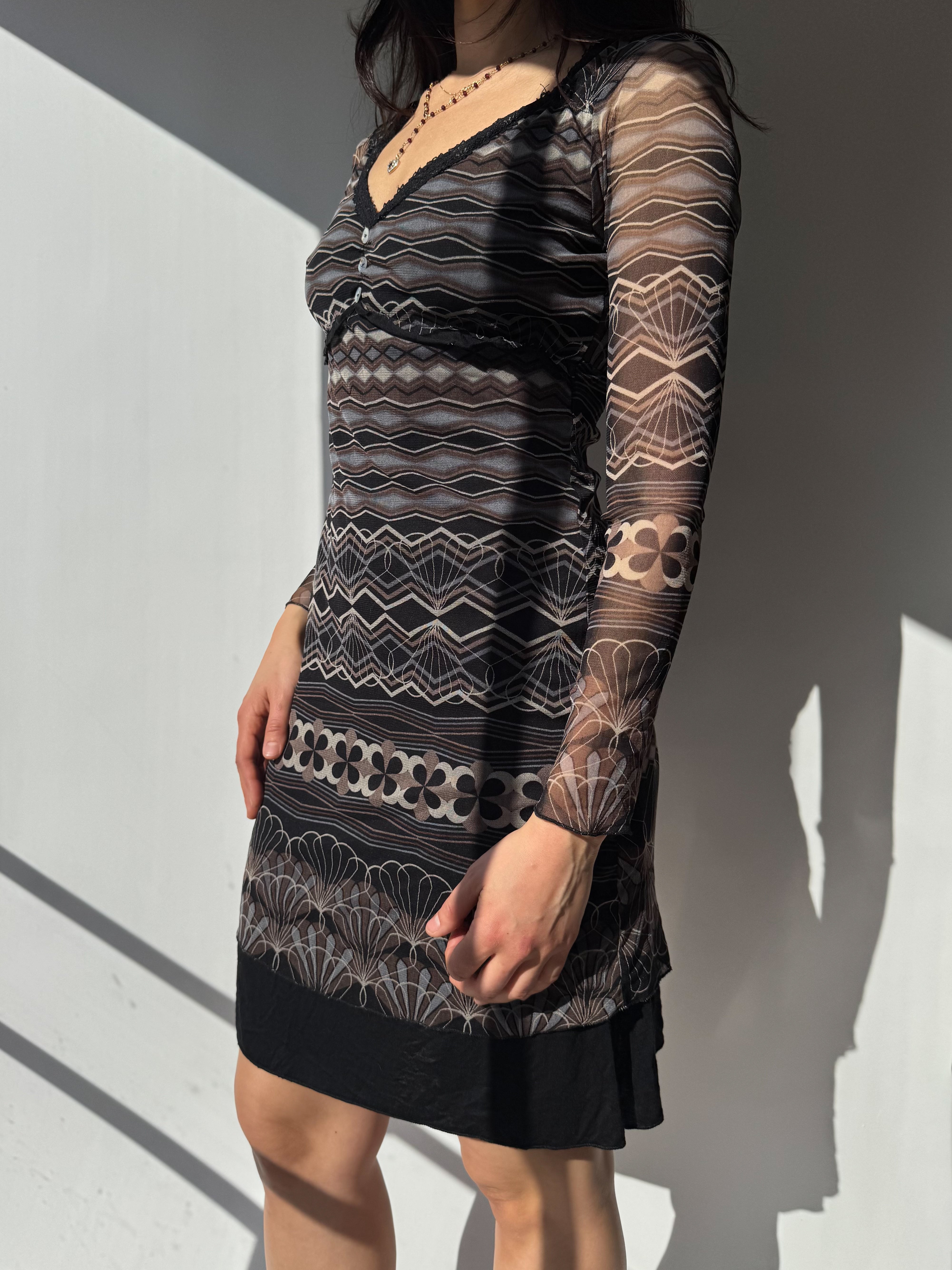 שמלת מש בהדפס גיאומטרי (S)