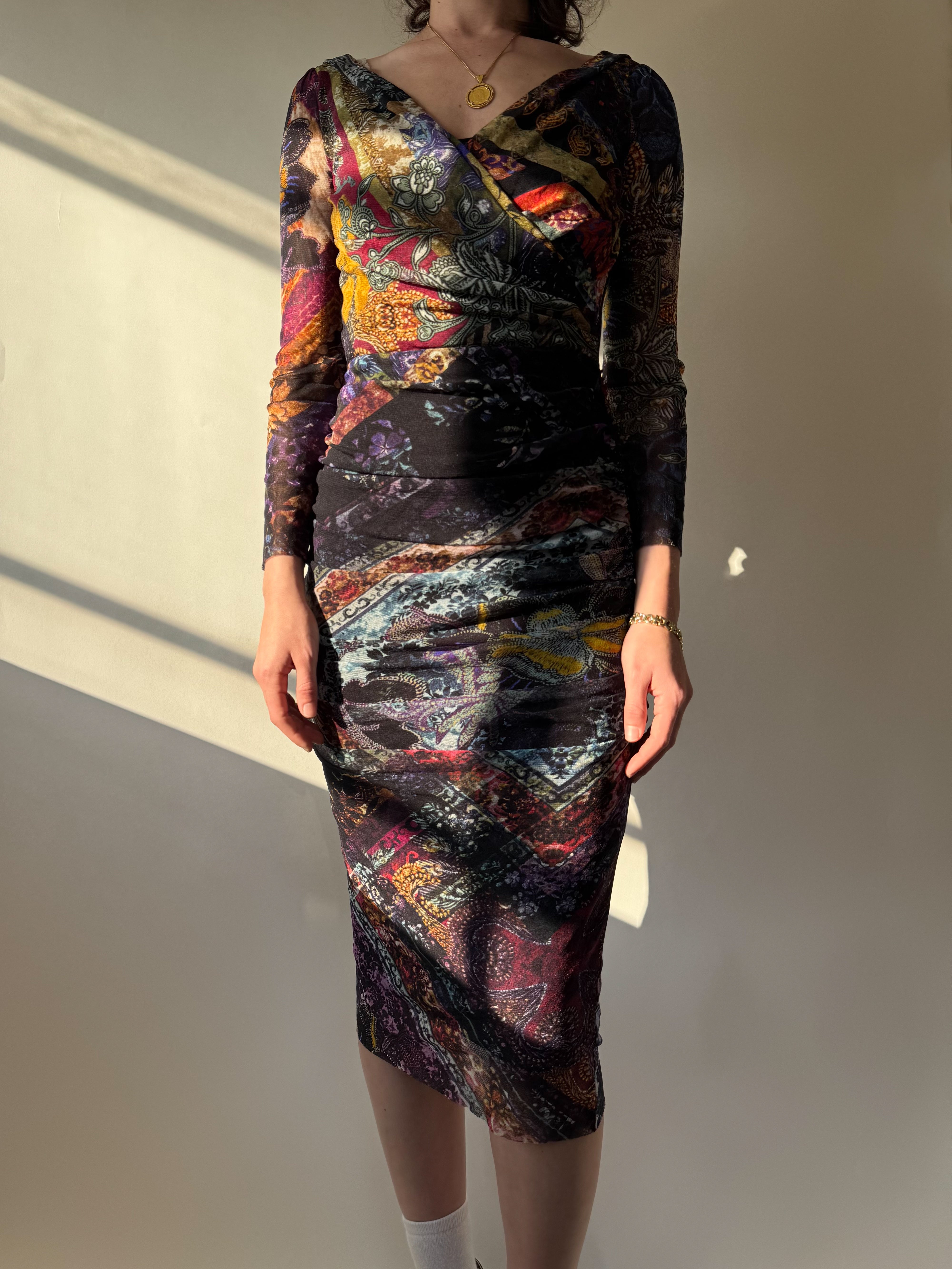 שמלת פייזלי Fuzzi by Gaultier (S-M)