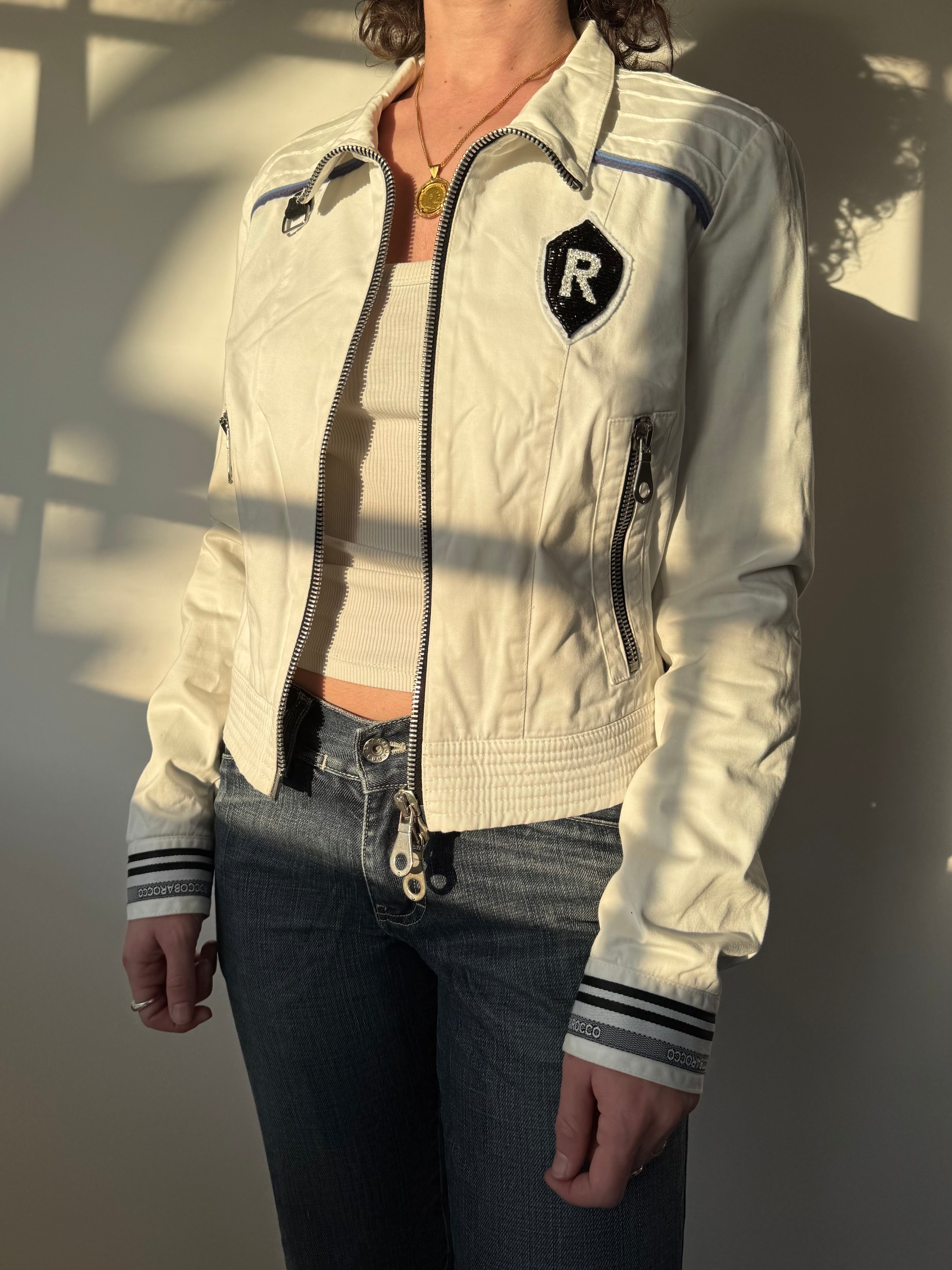 ג׳קט קרופ בסגנון ספורטיבי Roccobarocco (S)