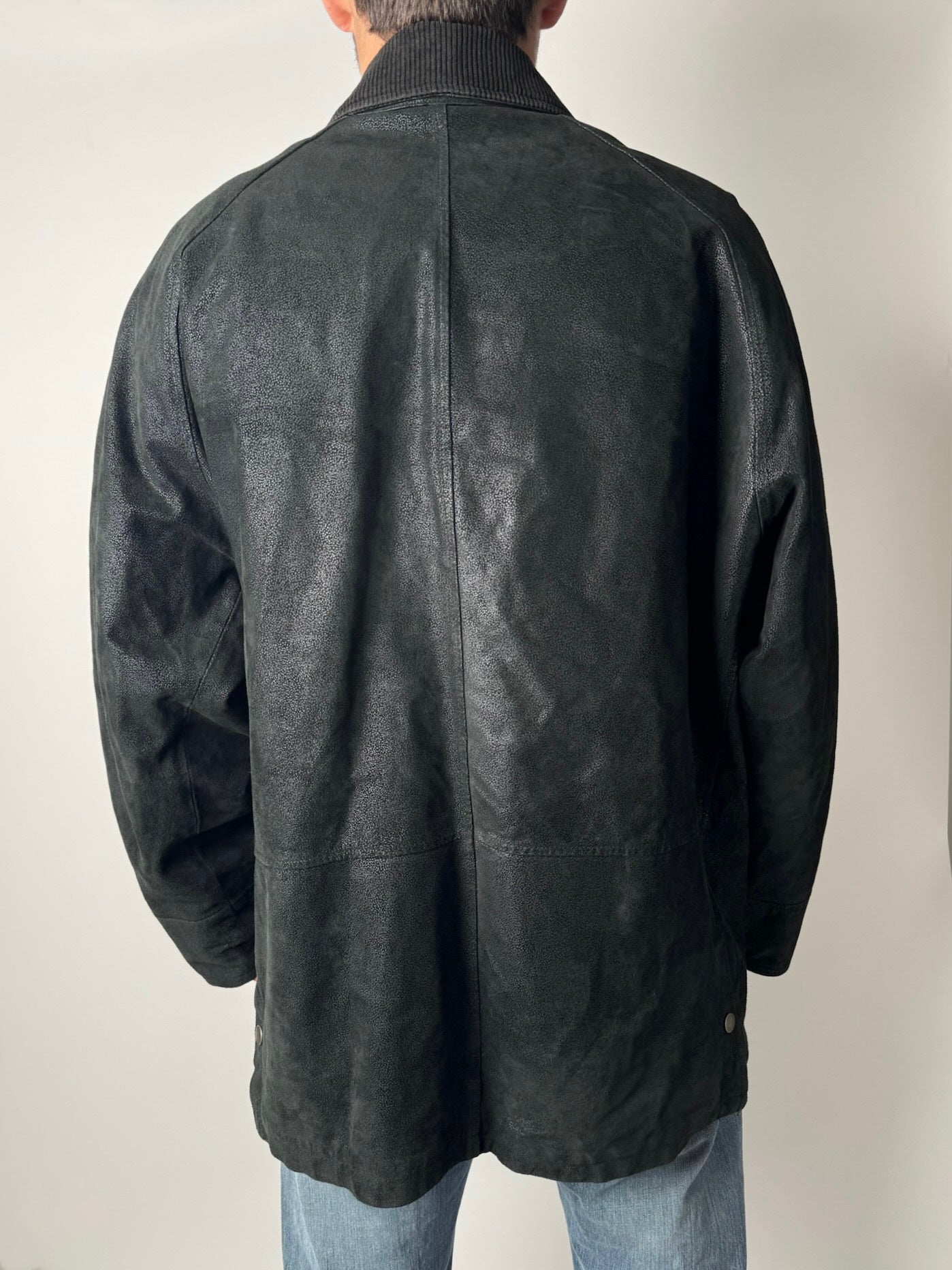 מעיל עור שחור (XL)