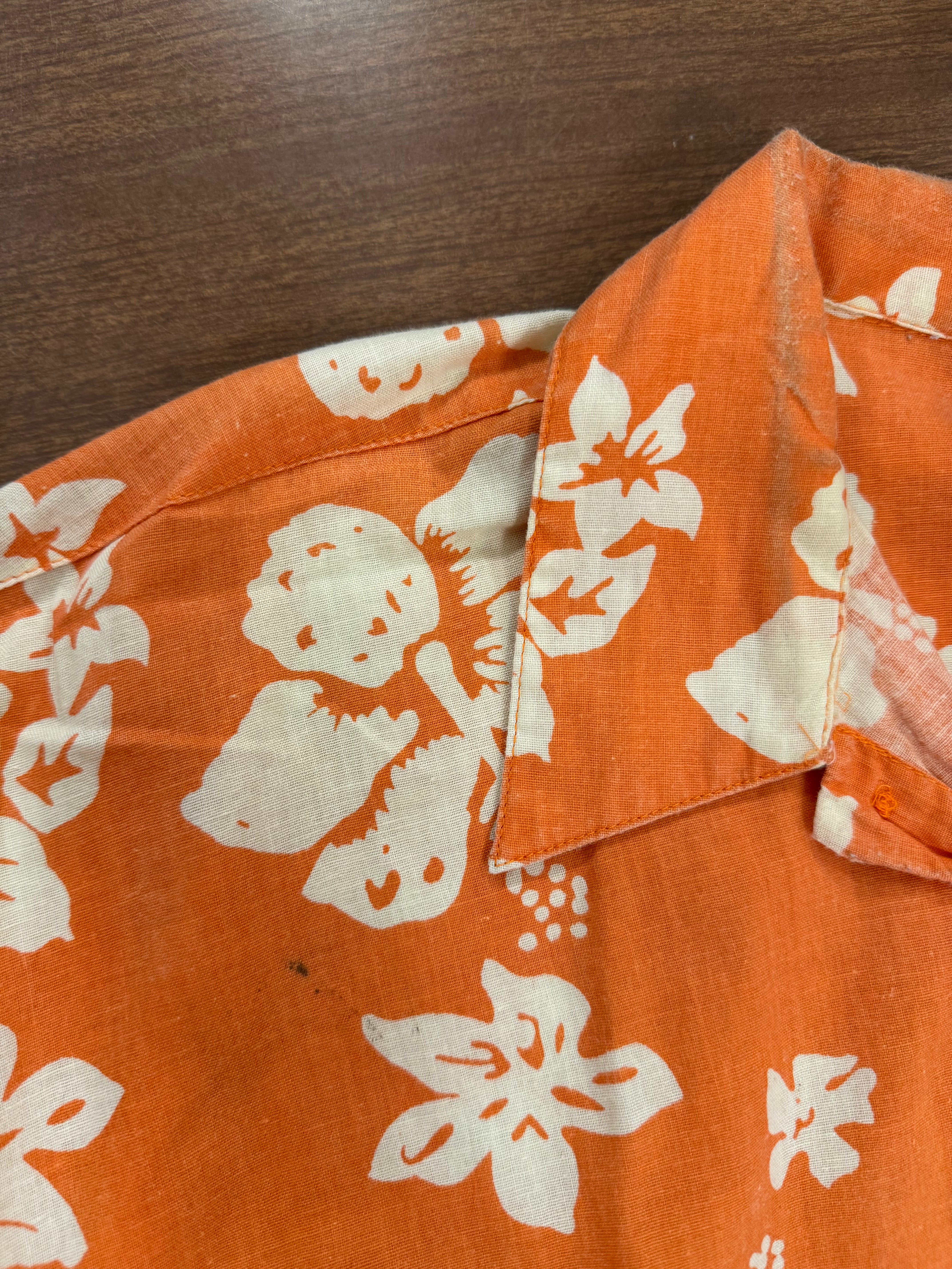 חולצת הוואי מכופתרת כתומה (L)