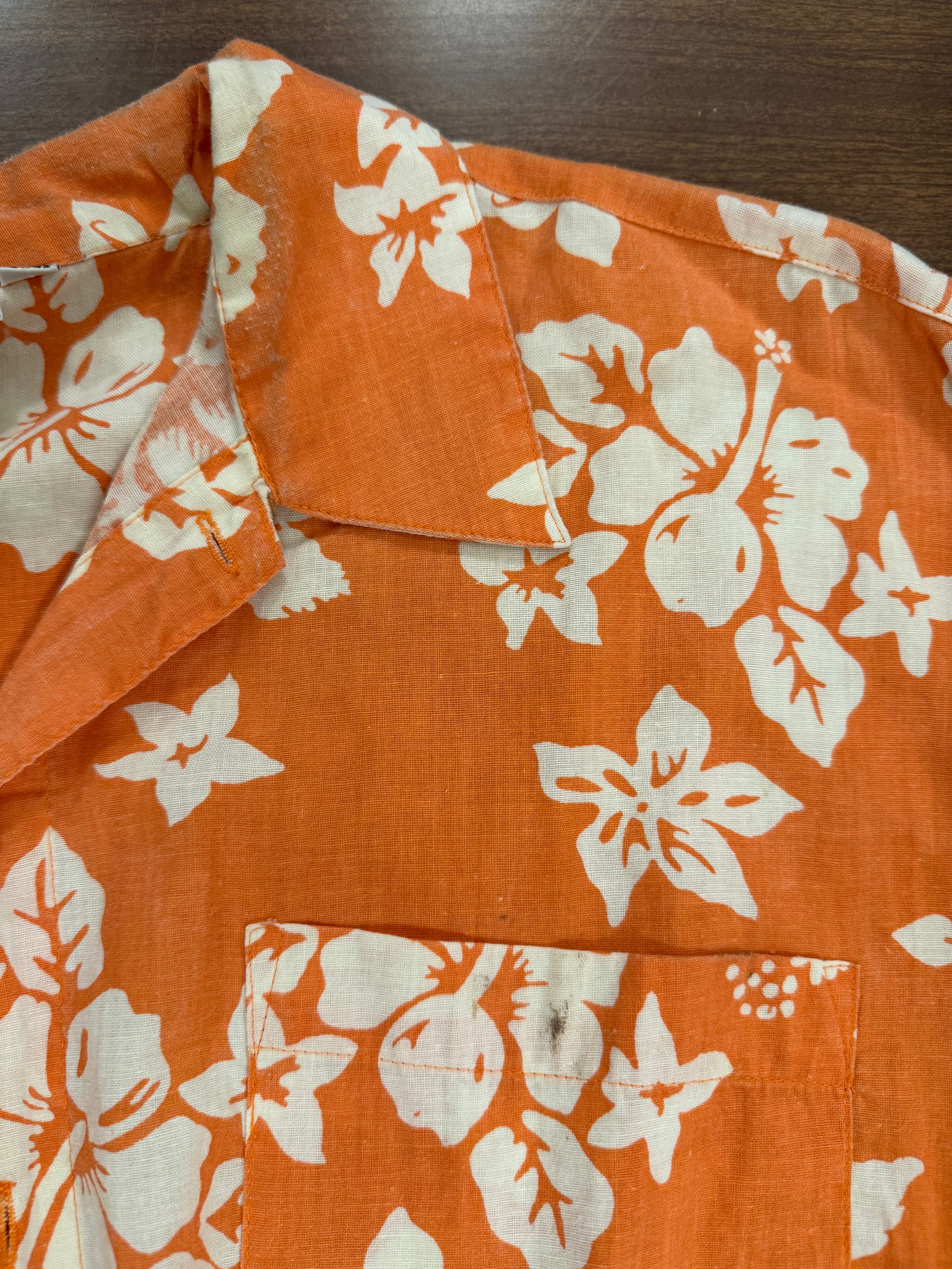 חולצת הוואי מכופתרת כתומה (L)