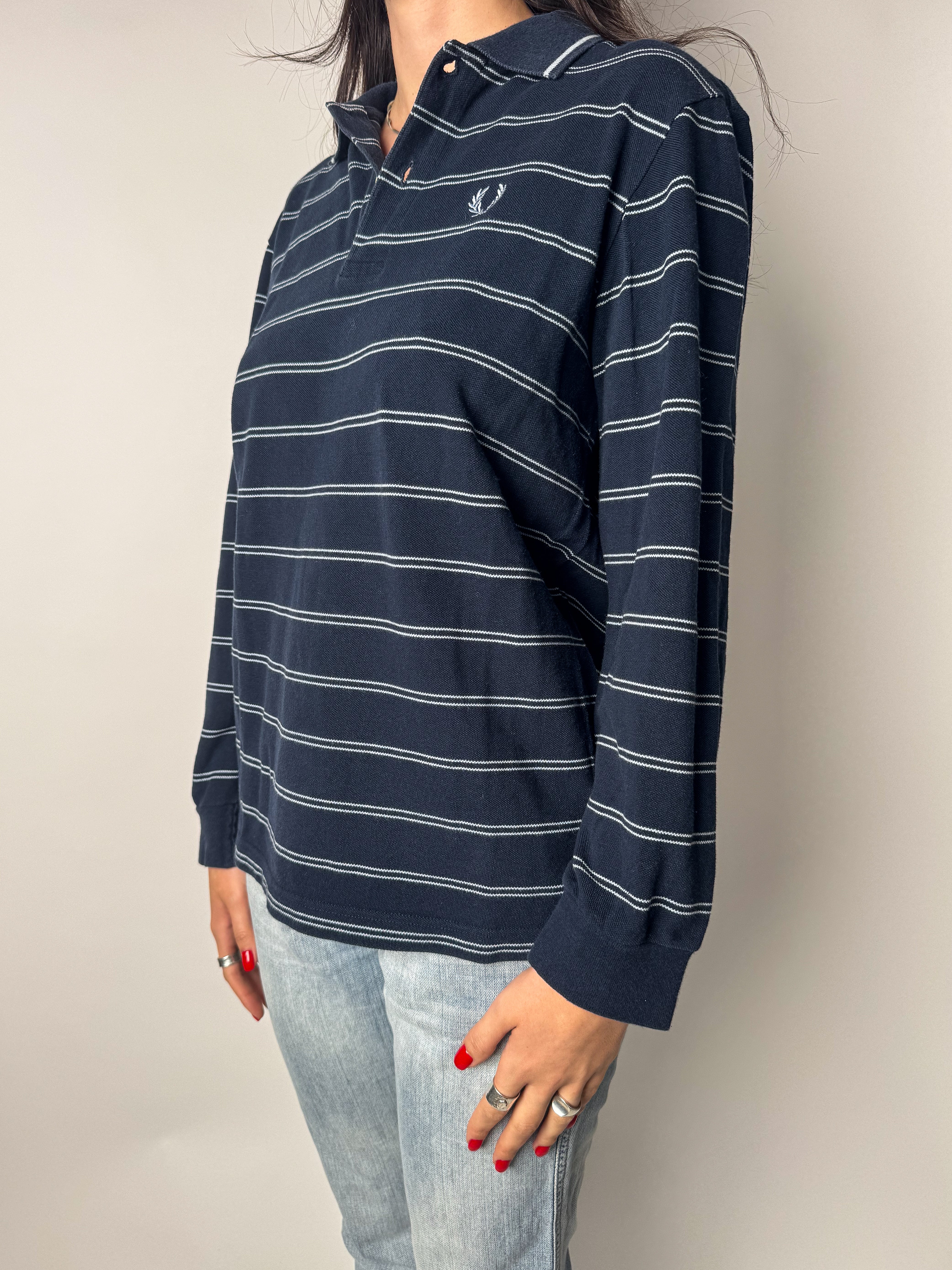 חולצת פולו פסים כחולה Fred Perry (S)