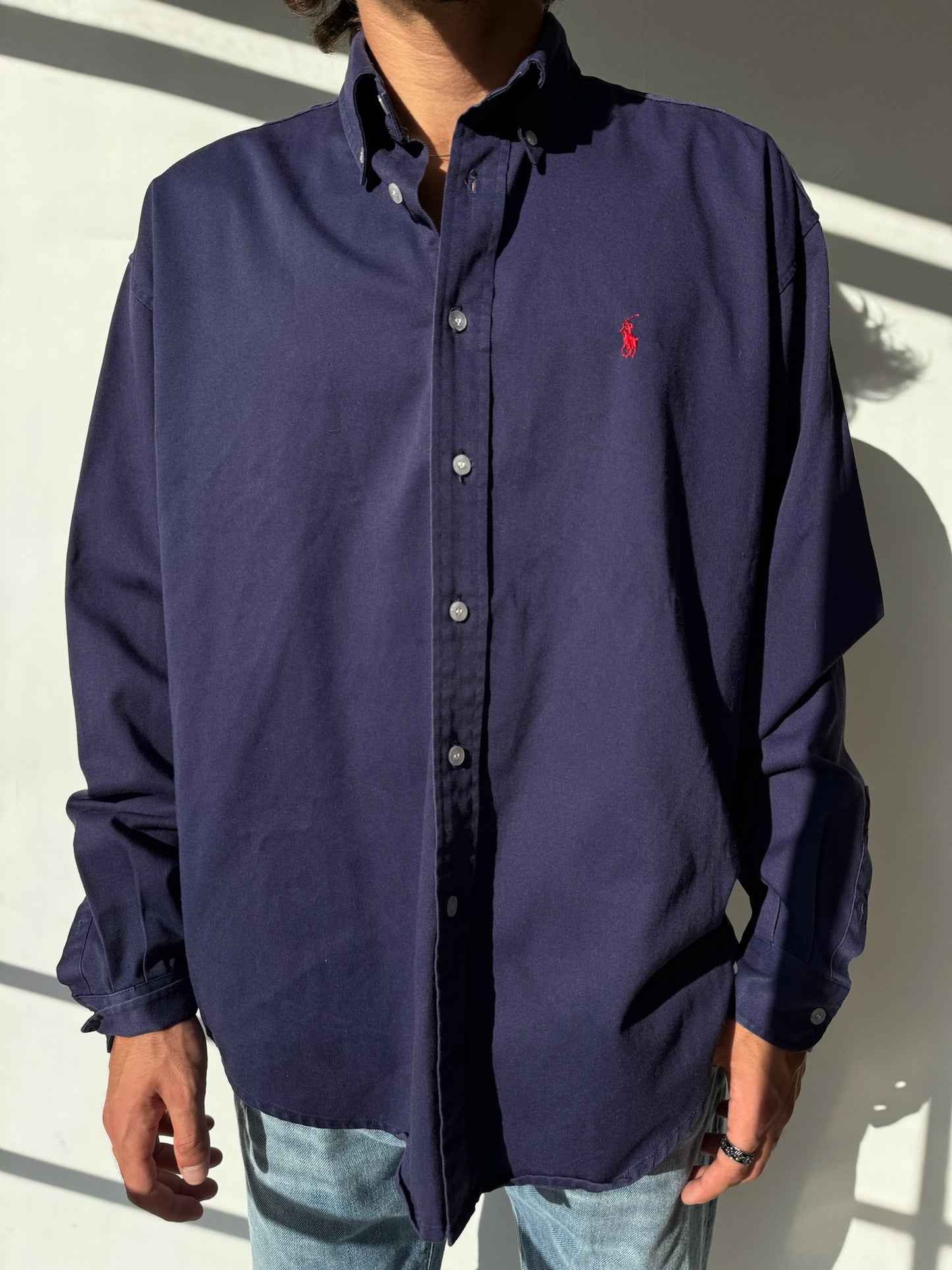 חולצה מכופתרת סגולה Polo Ralph Lauren (XL)