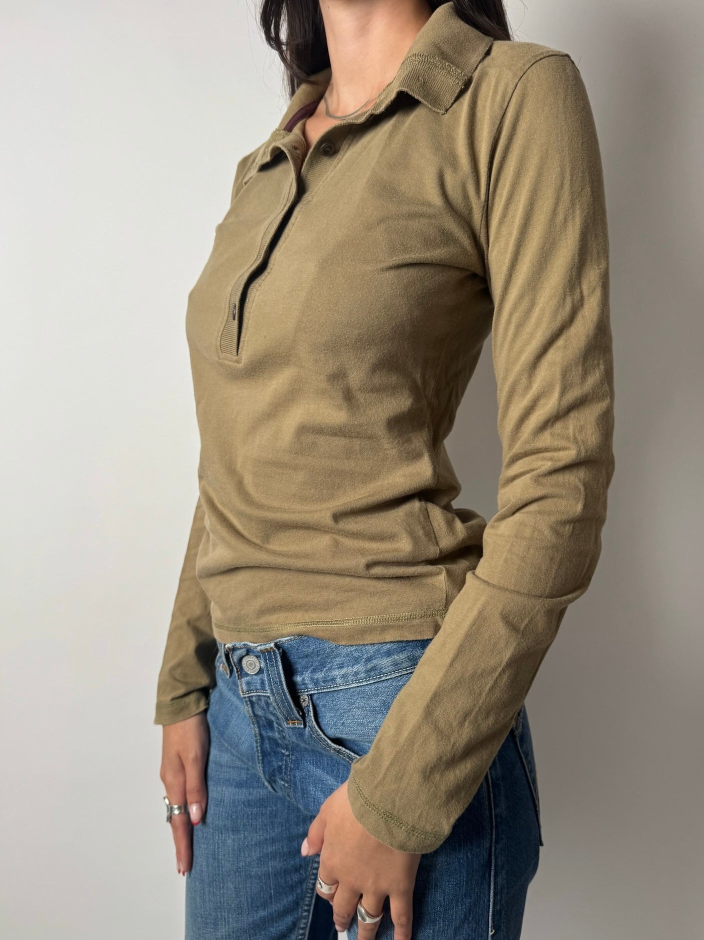 חולצת פולו ירוק זית Replay (S)