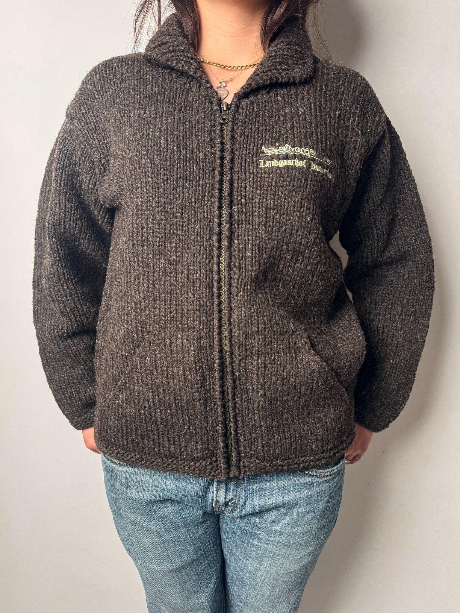 ג׳קט צמר פרח (M)