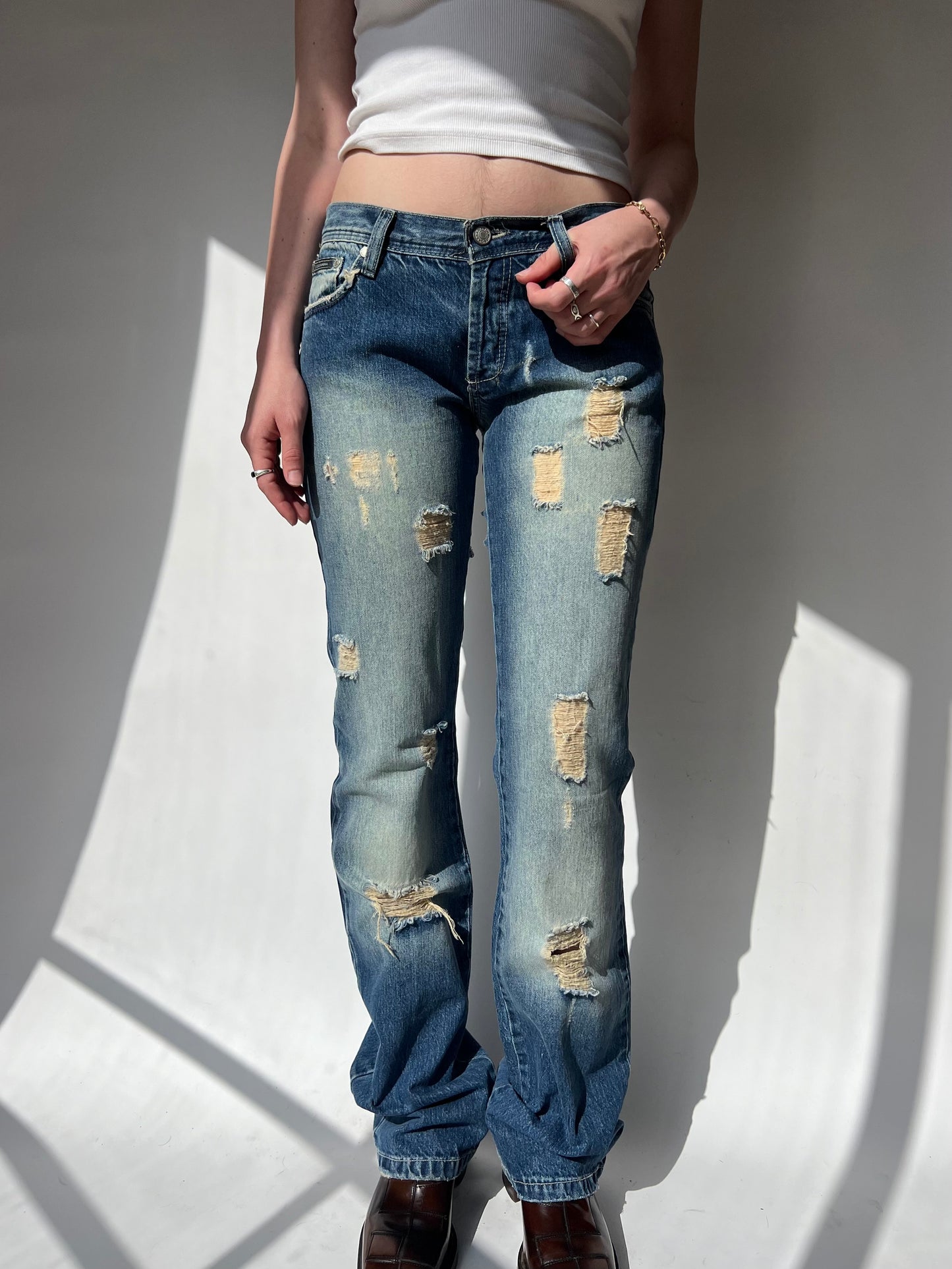 ג׳ינס קרעים עם הדפס Dolce & Gabbana (34)