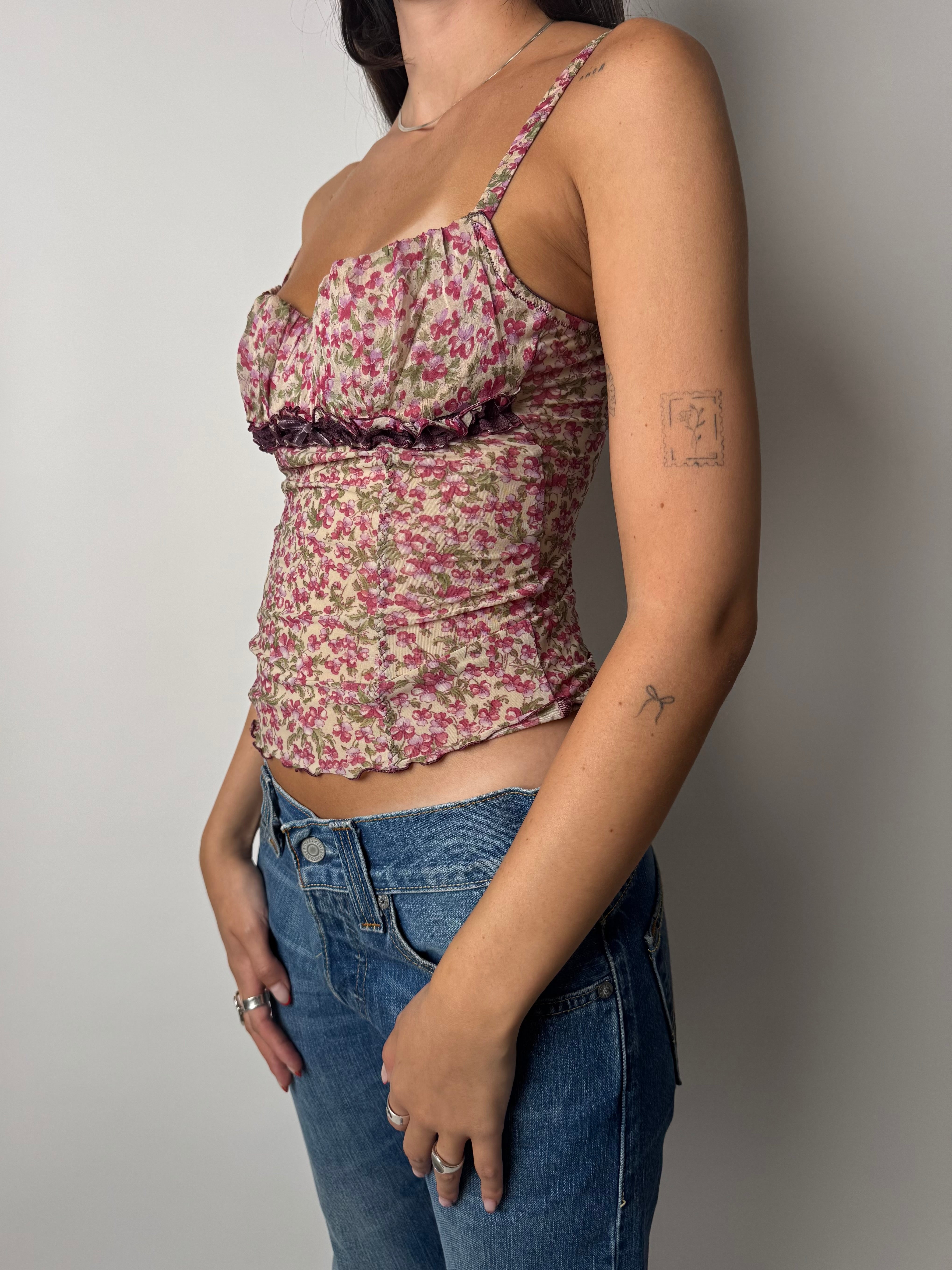 גופיה פרחונית (XS-S)