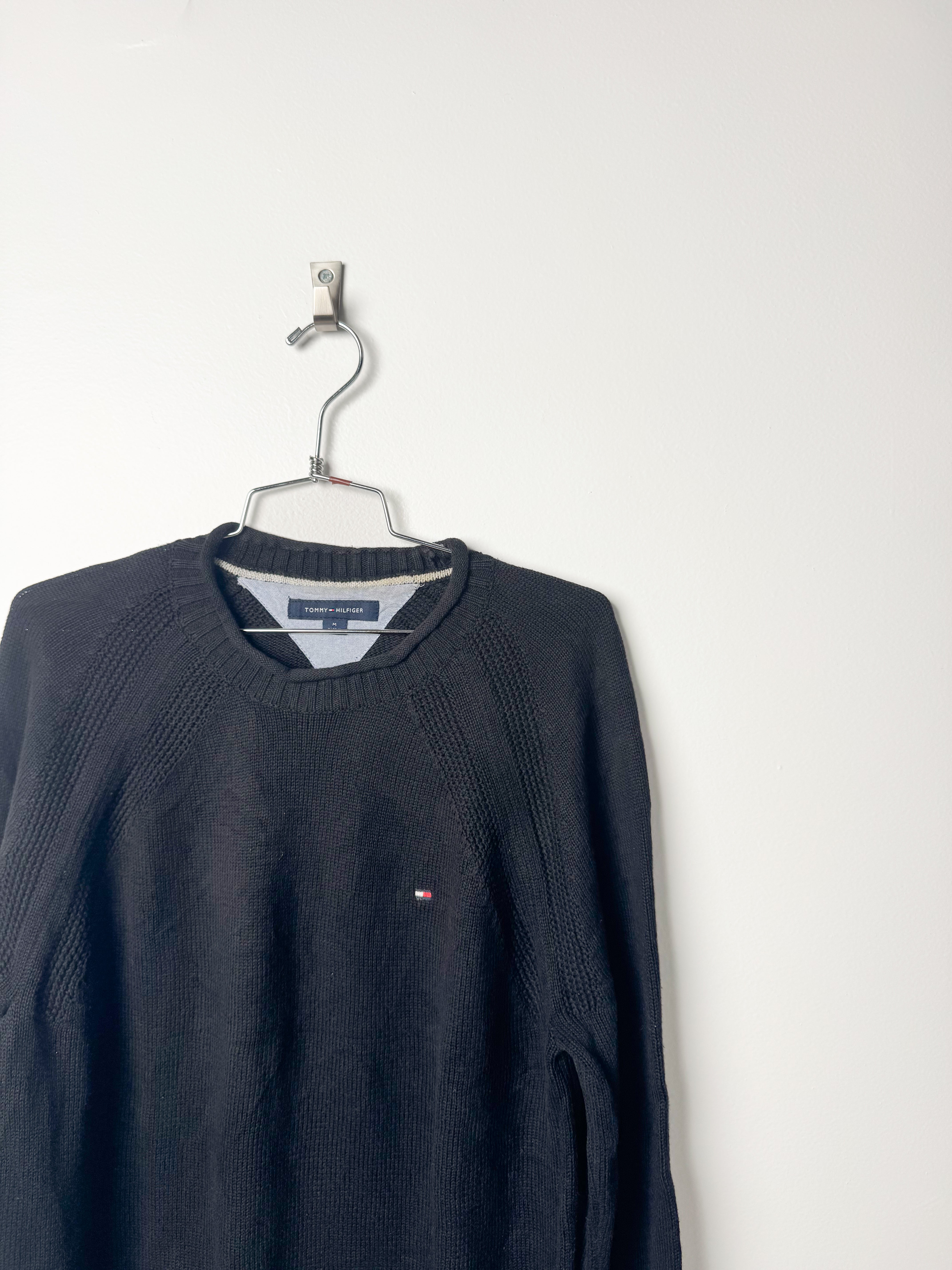 סריג כותנה שחור Tommy Hilfiger (M)