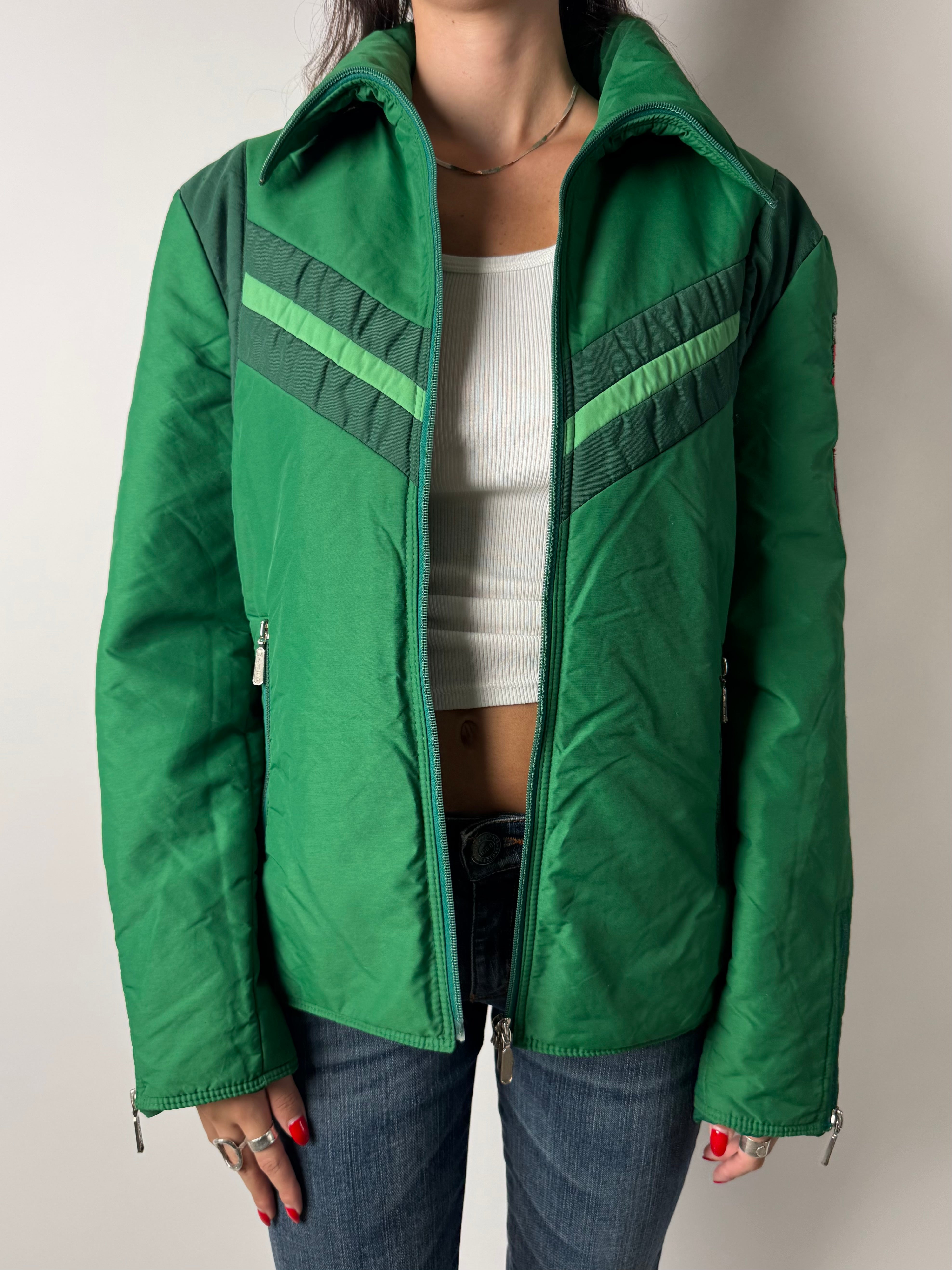 מעיל פוף ירוק (M)