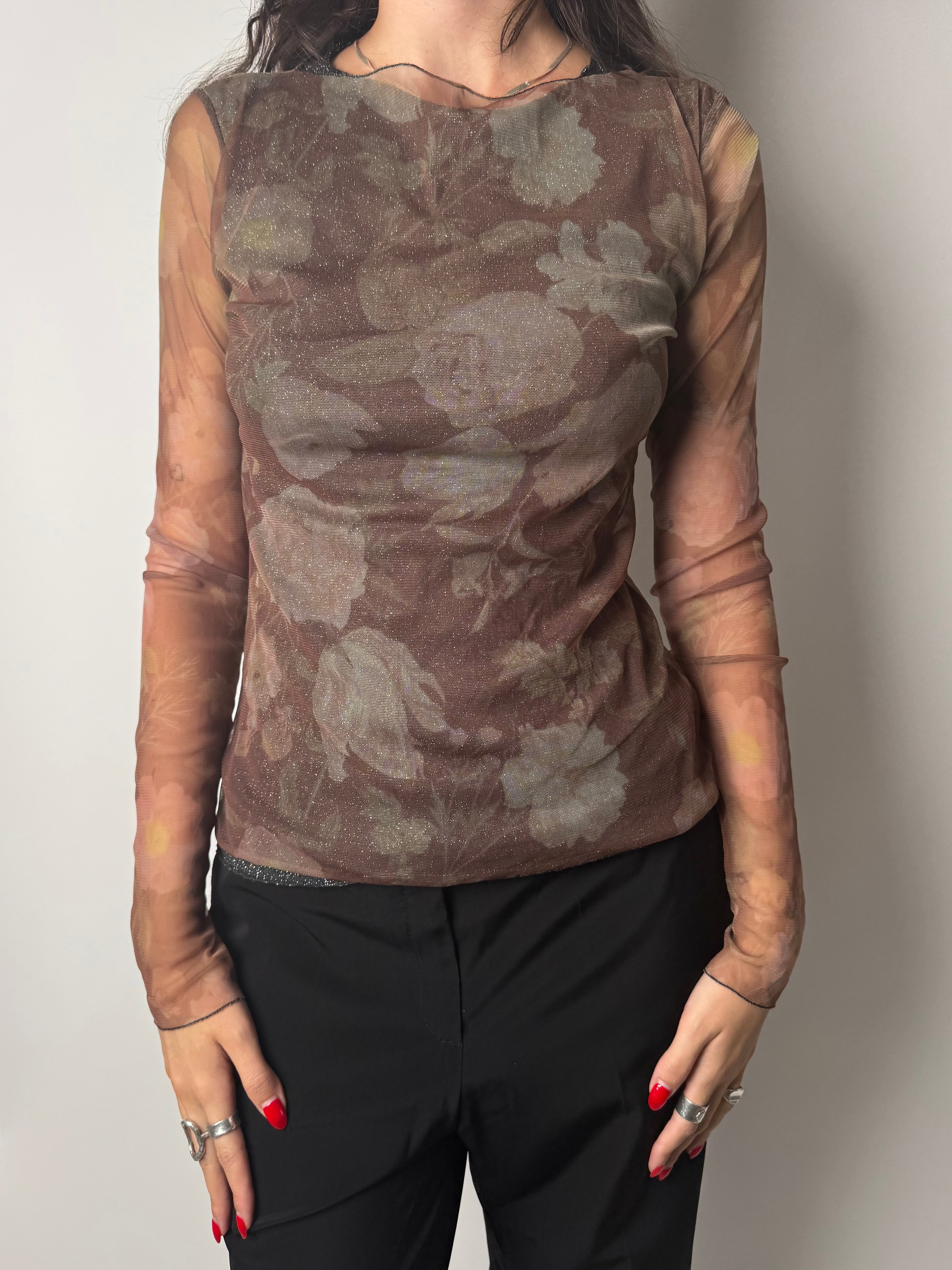 חולצת מש פרחונית כפולה (M)