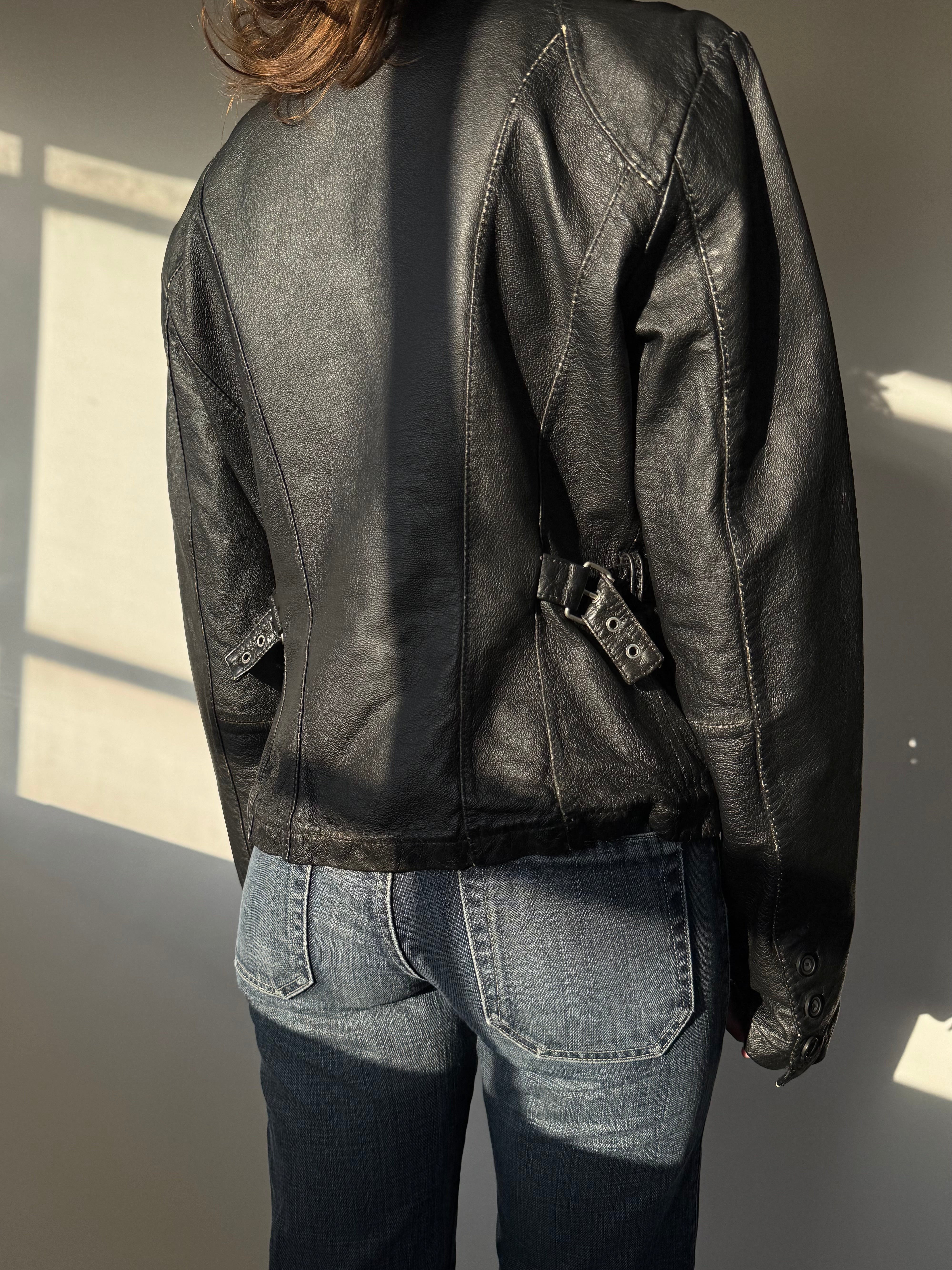 ג׳קט עור בייקר (S)