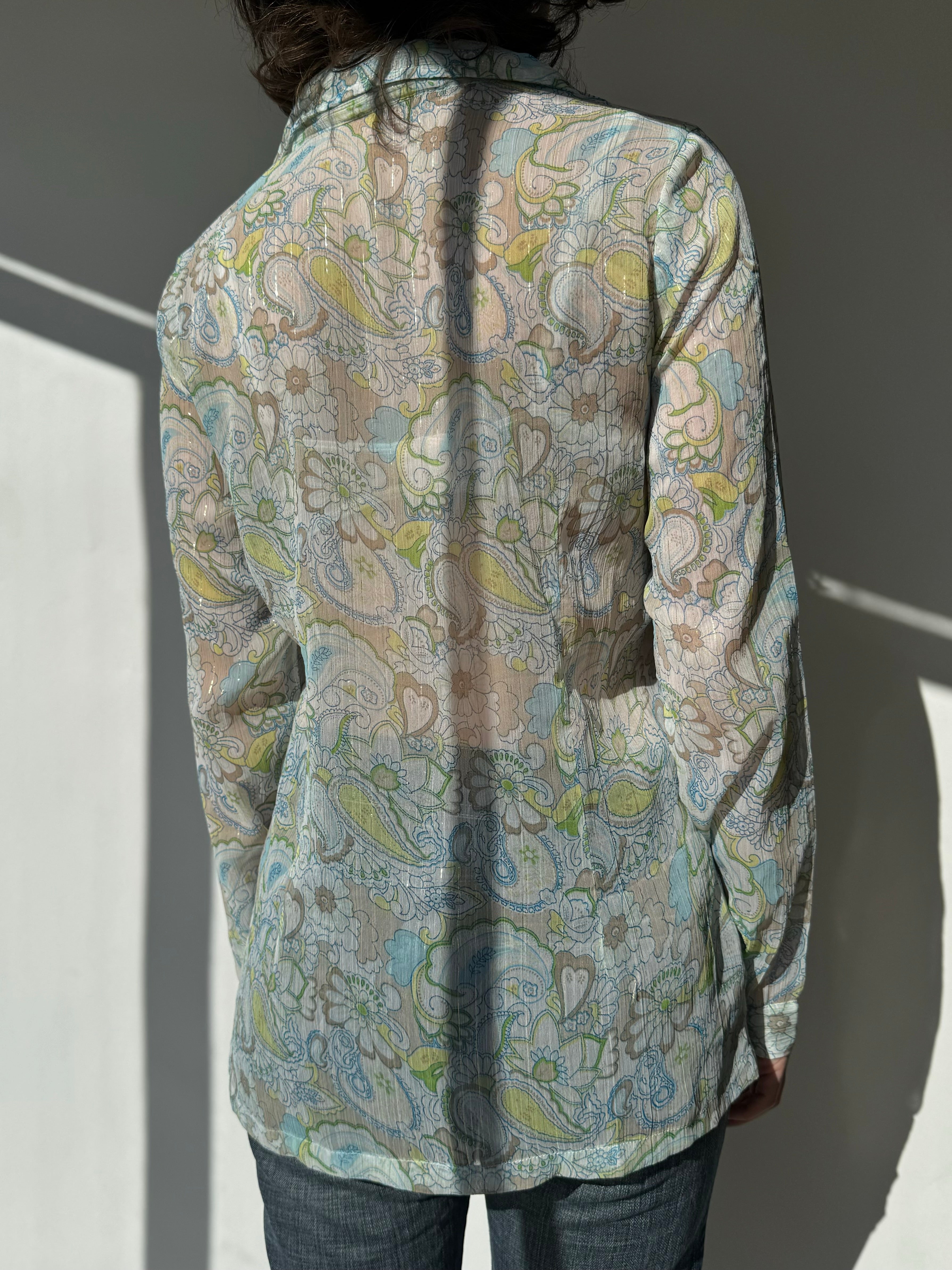 חולצה מכופתרת פרחונית (M)