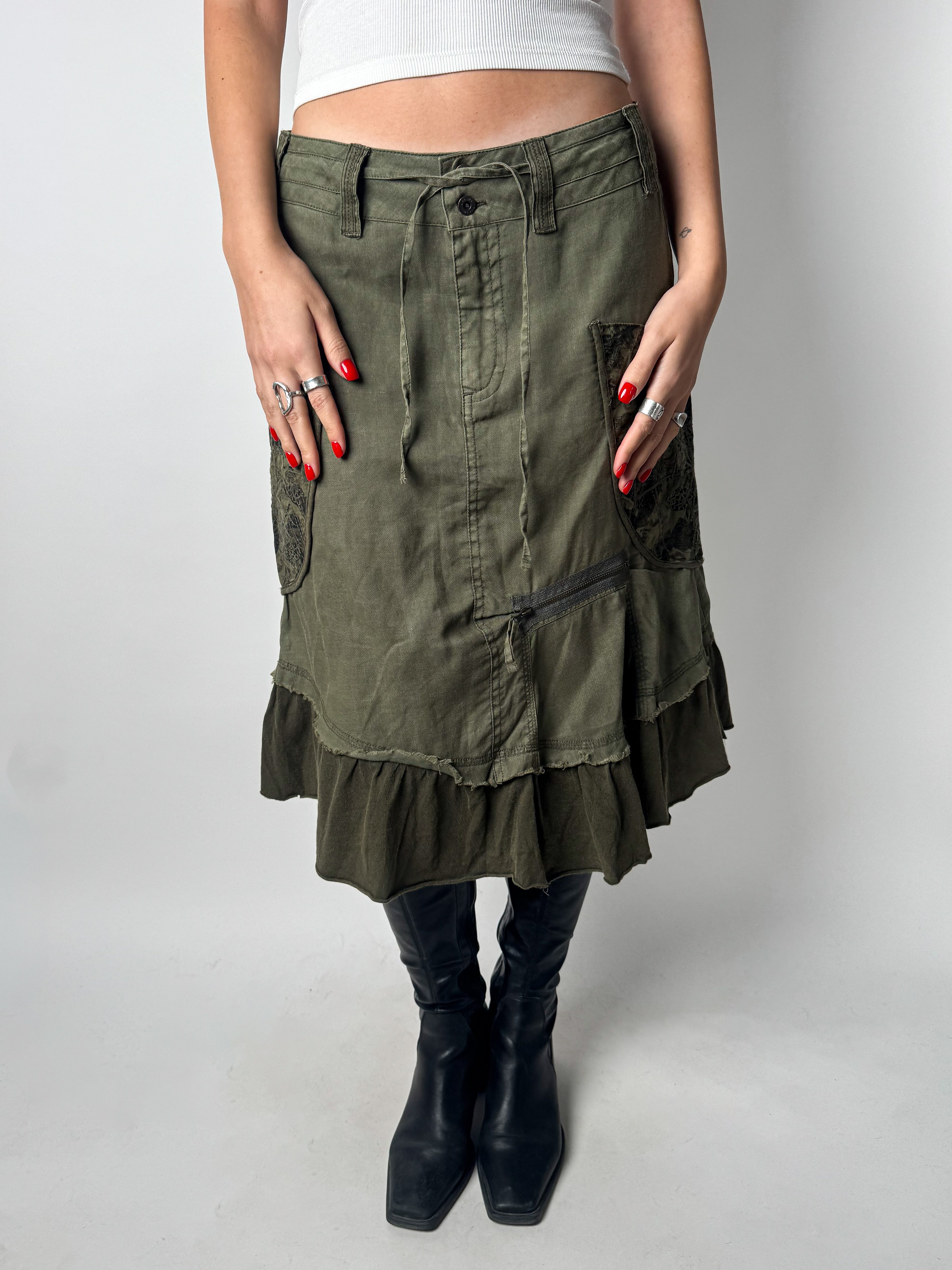 חצאית מידי ירוק זית (38)