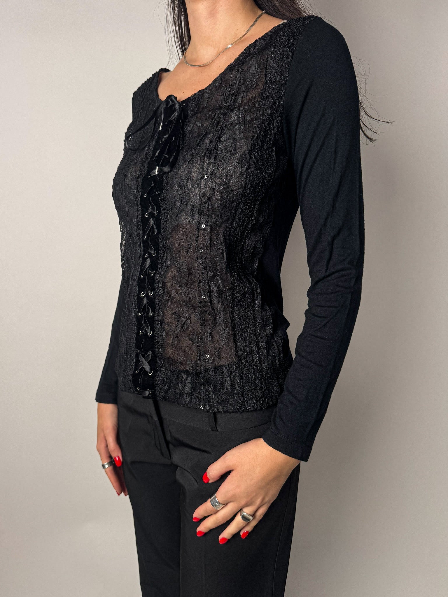 חולצת קשירה מבד משולב (S)