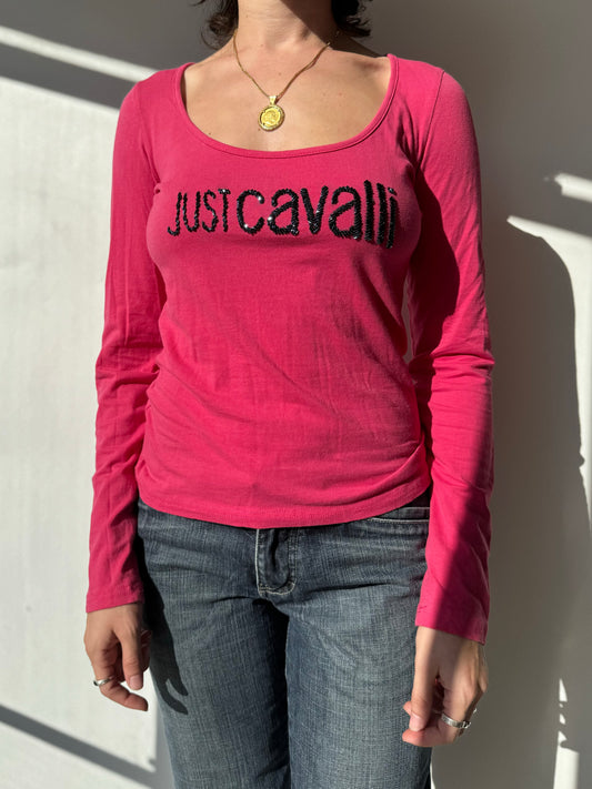 טי שרט ארוכה לוגו Just Cavalli (S)