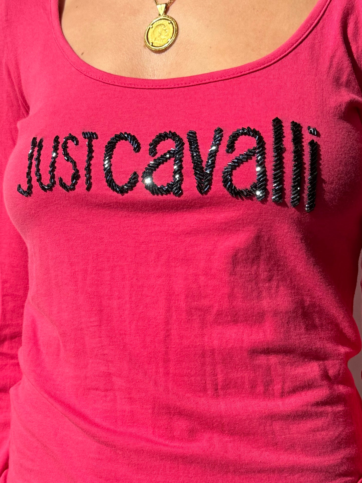 טי שרט ארוכה לוגו Just Cavalli (S)