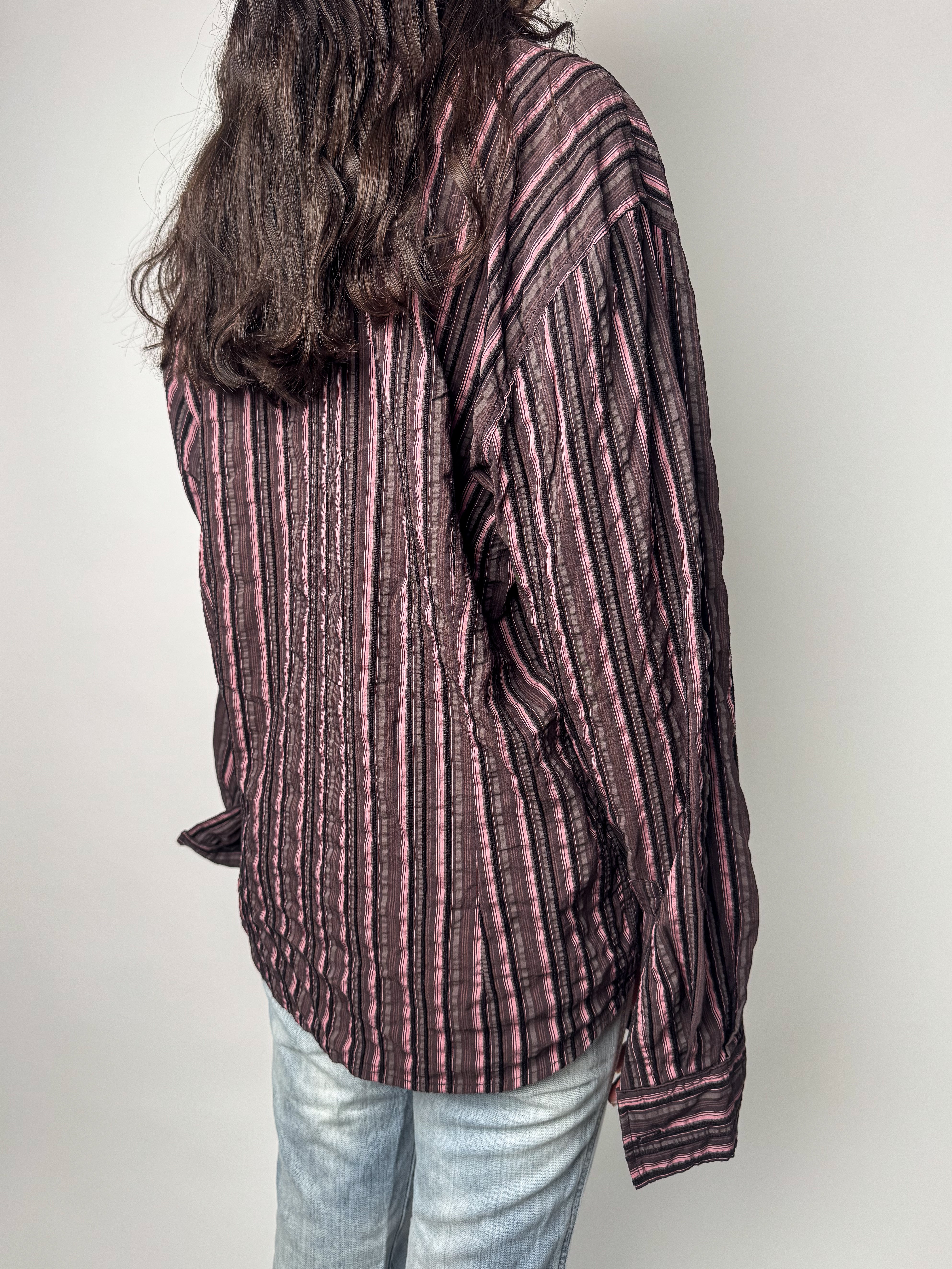 חולצה פסים מכופתרת (L)