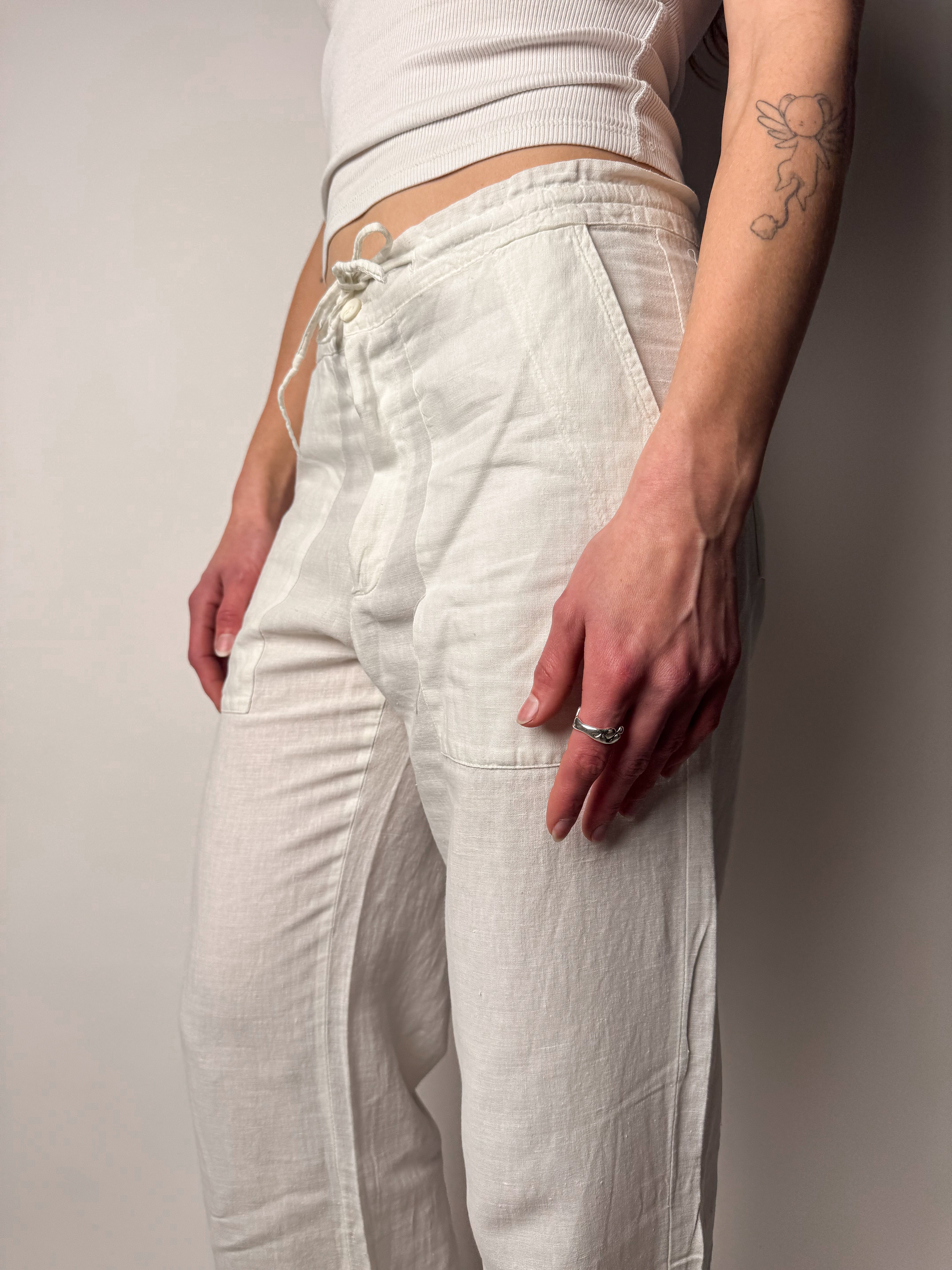 מכנסי פשתן לבנים (38)