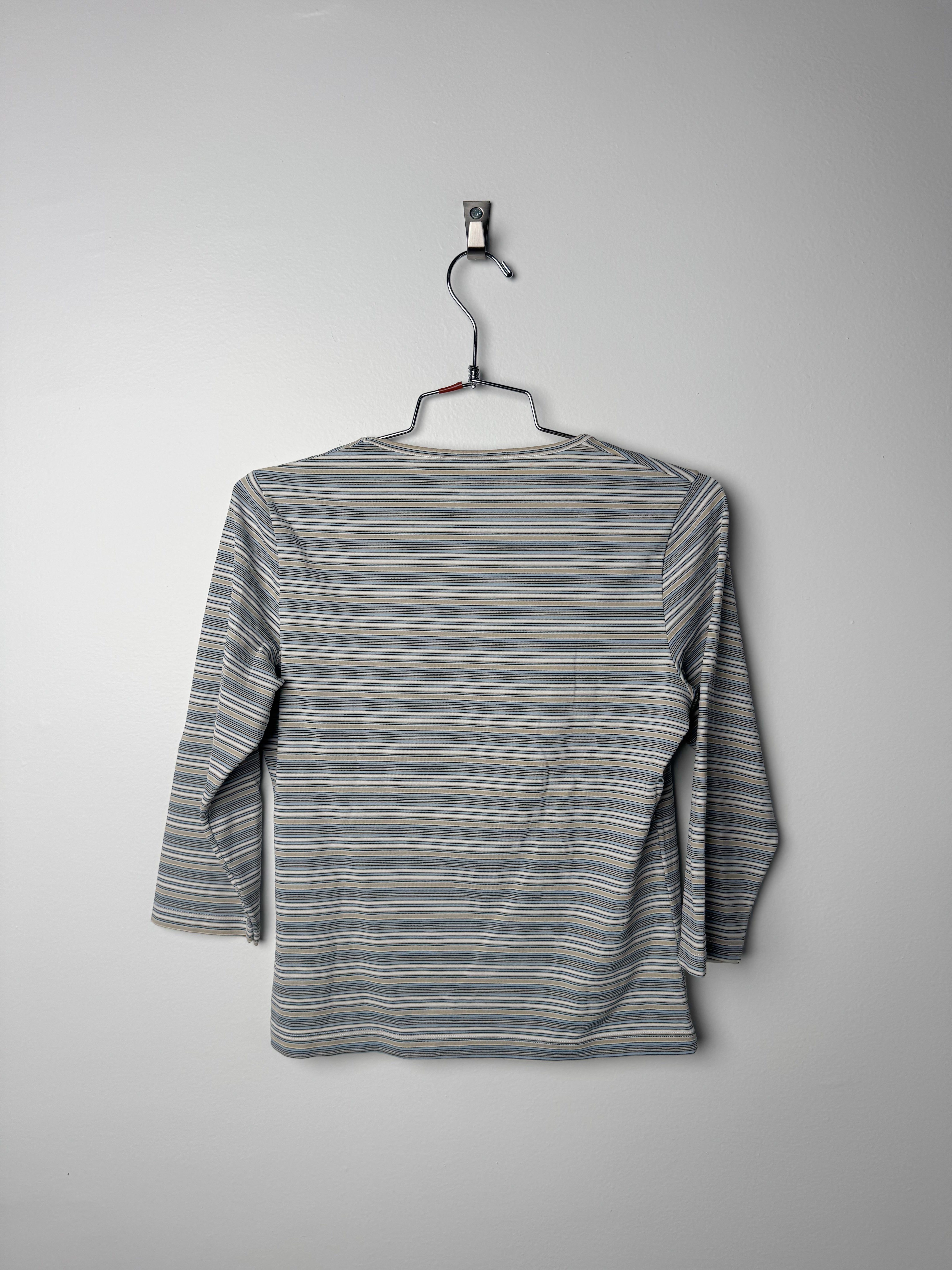 (M) חולצת פסים שרוולי 3/4