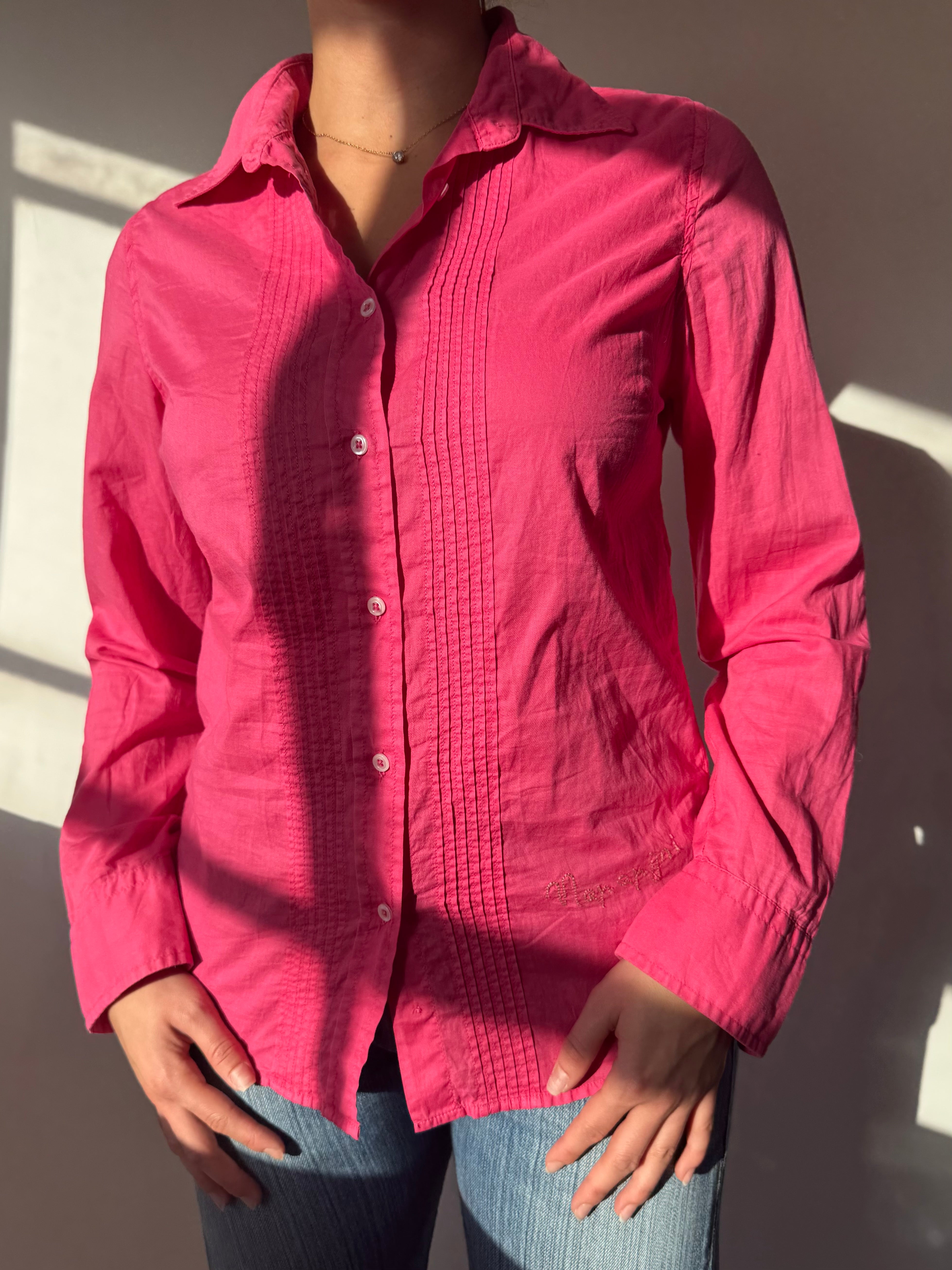 חולצה מכופתרת ורודה Napapijri (M)