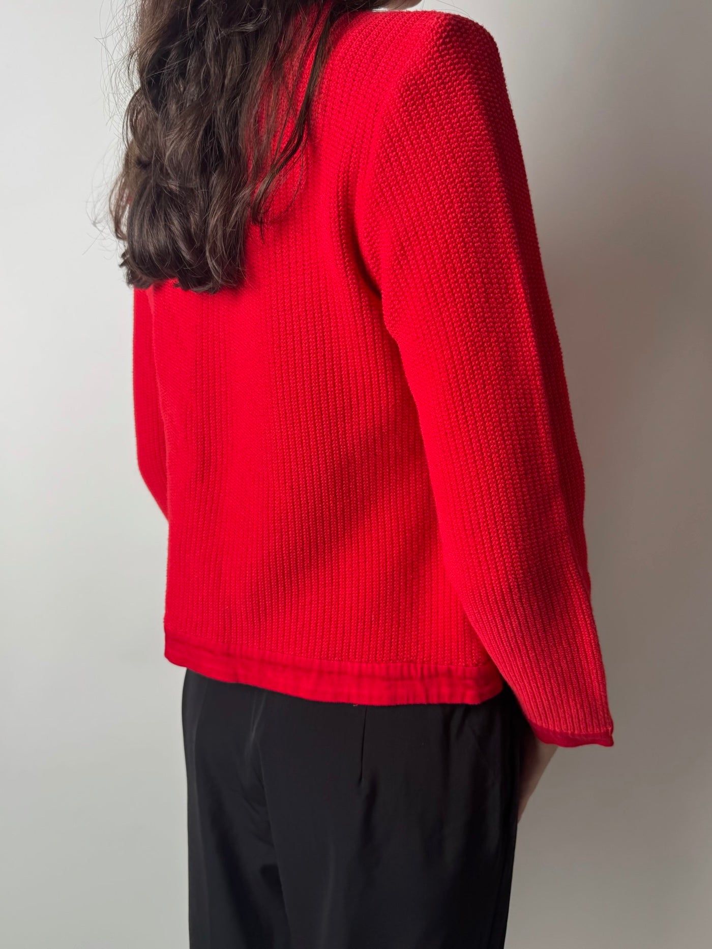 קרדיגן אדום סרוג (M)