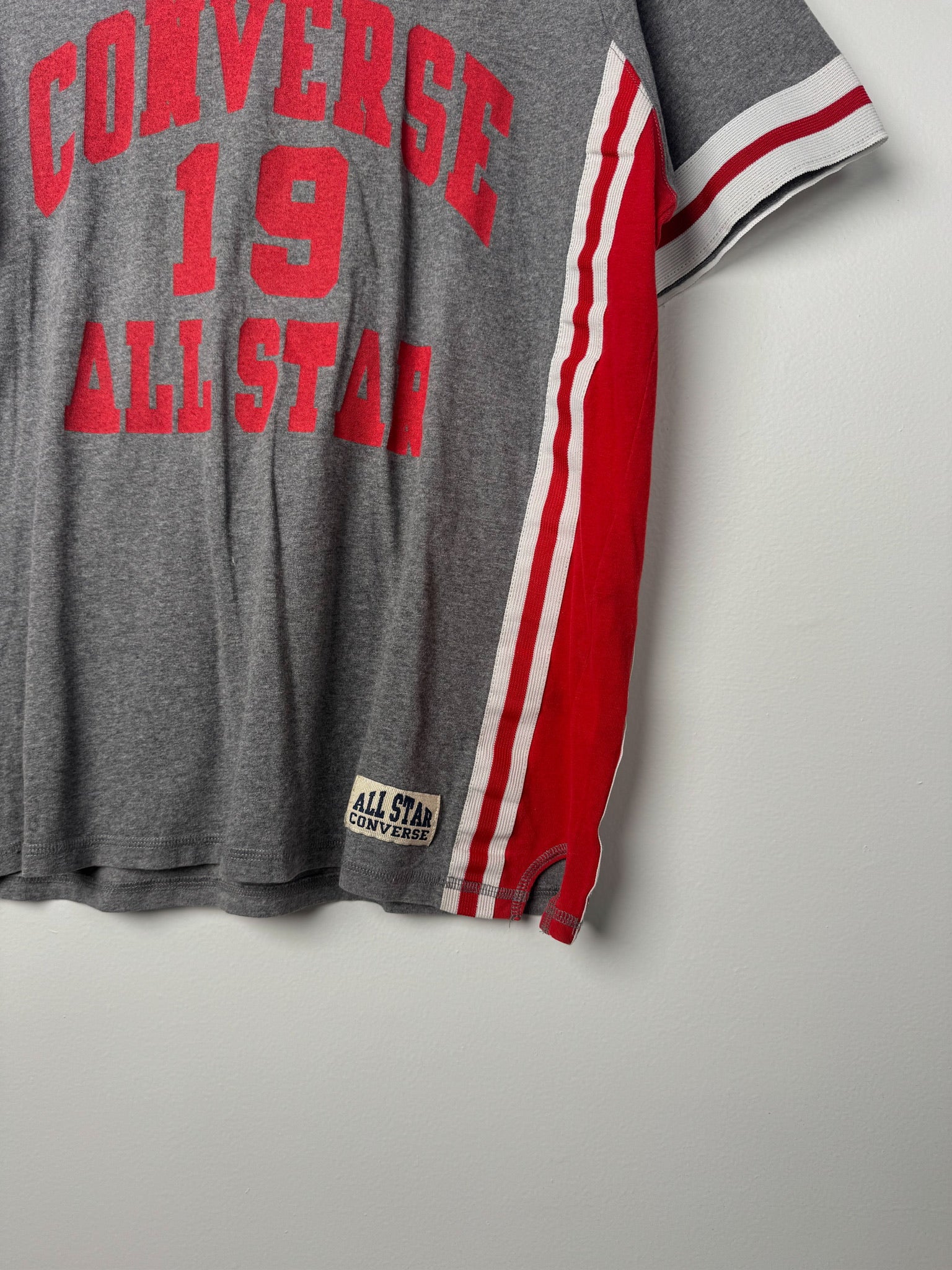 חולצת פולו CONVERSE ALL STAR בגוון אפור-אדום (M-L)