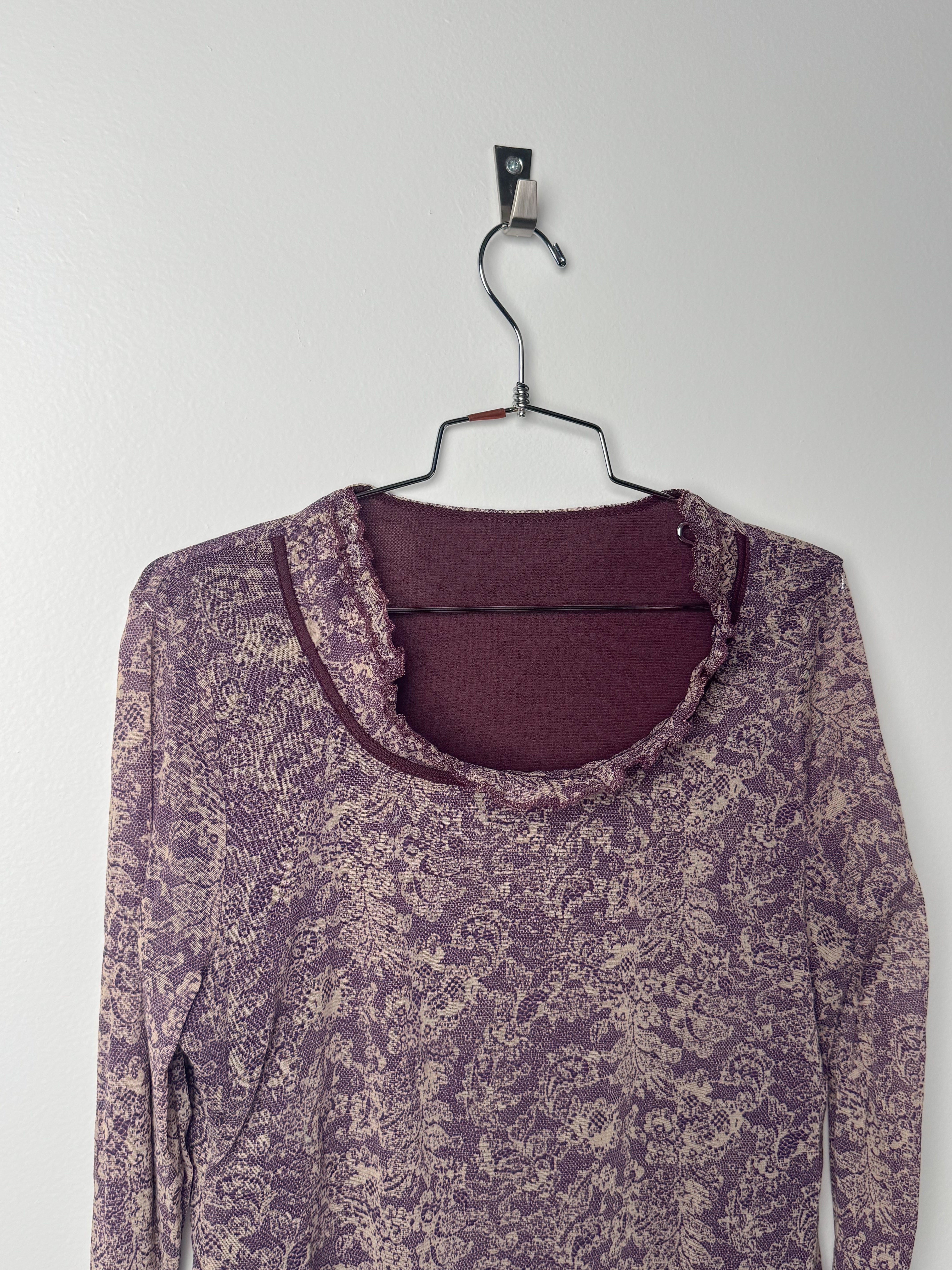 חולצת מש פרחונית סגולה (M-L)