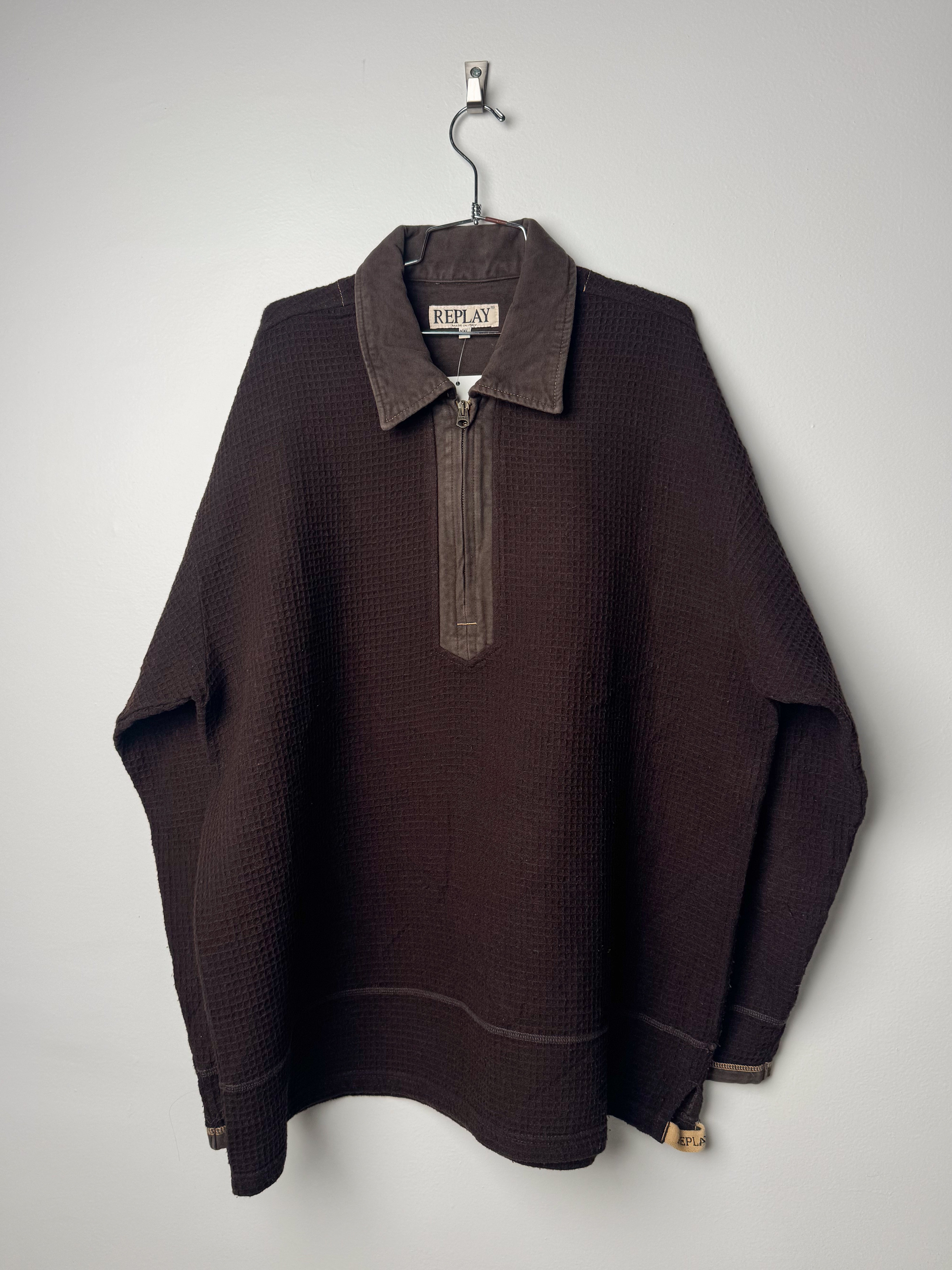 סווטשרט שליש רוכסן חום Replay (XXL)