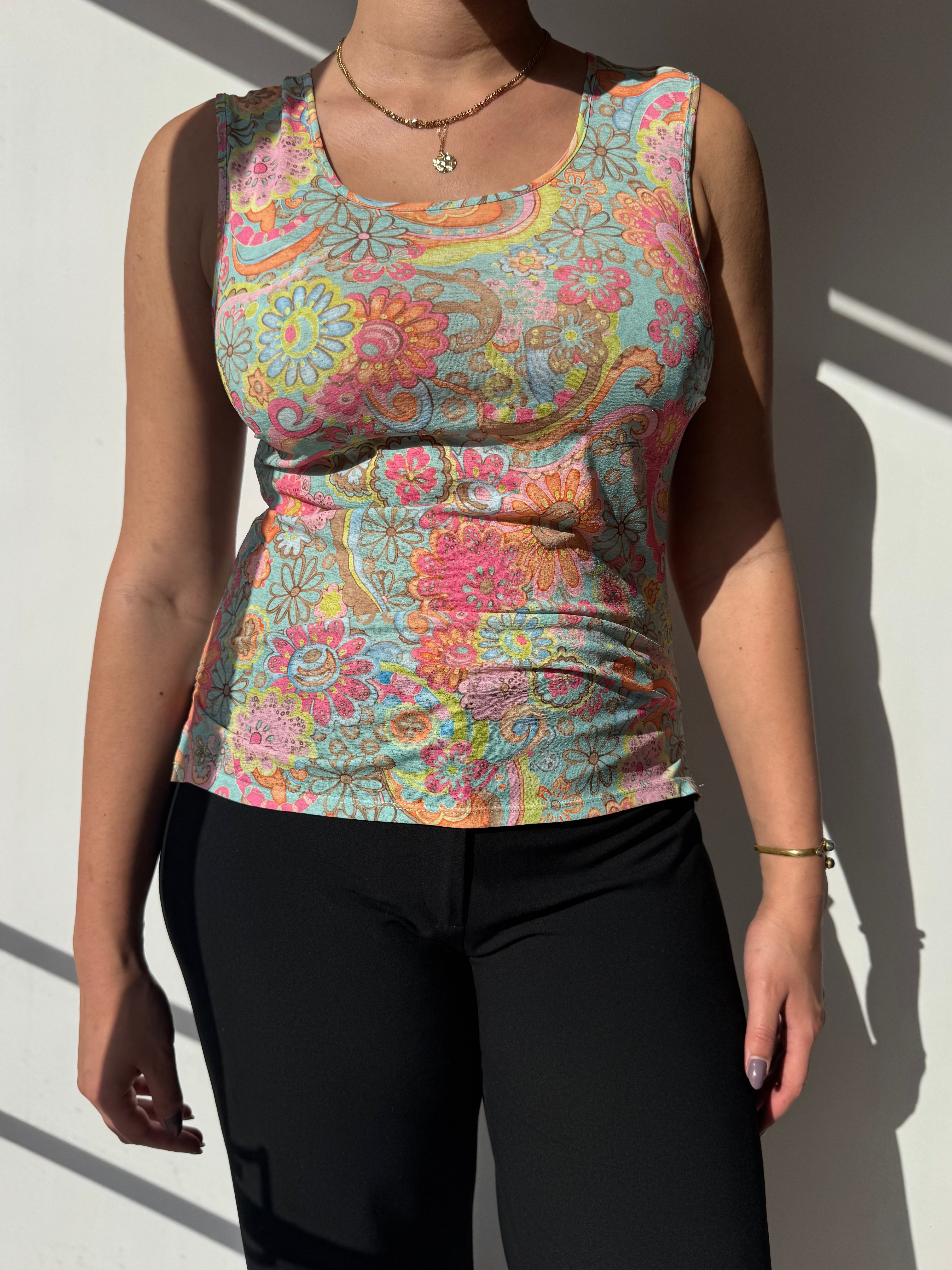 גופיה פרחונית (L)