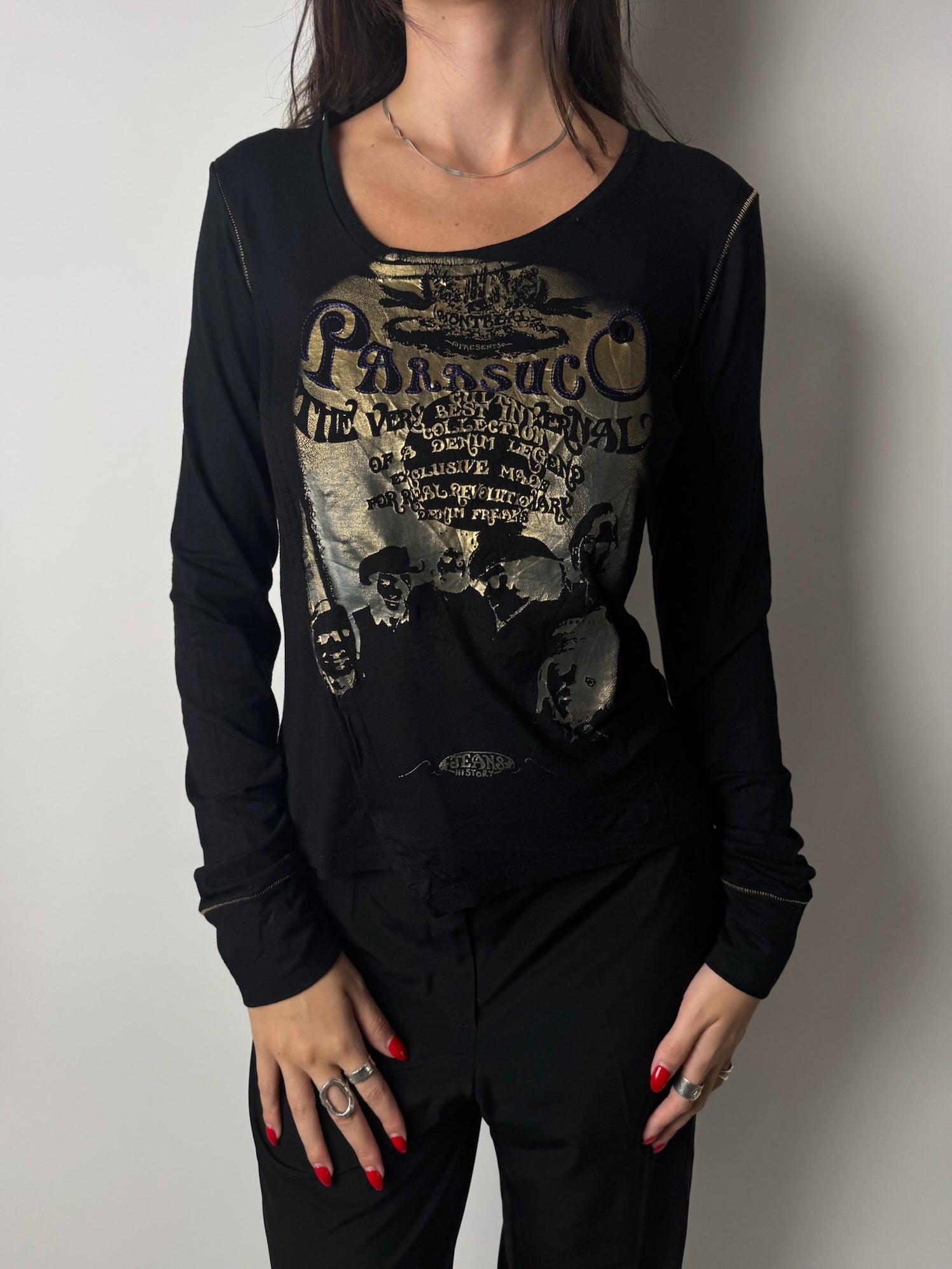 חולצה עם פרינט מטאלי (M)