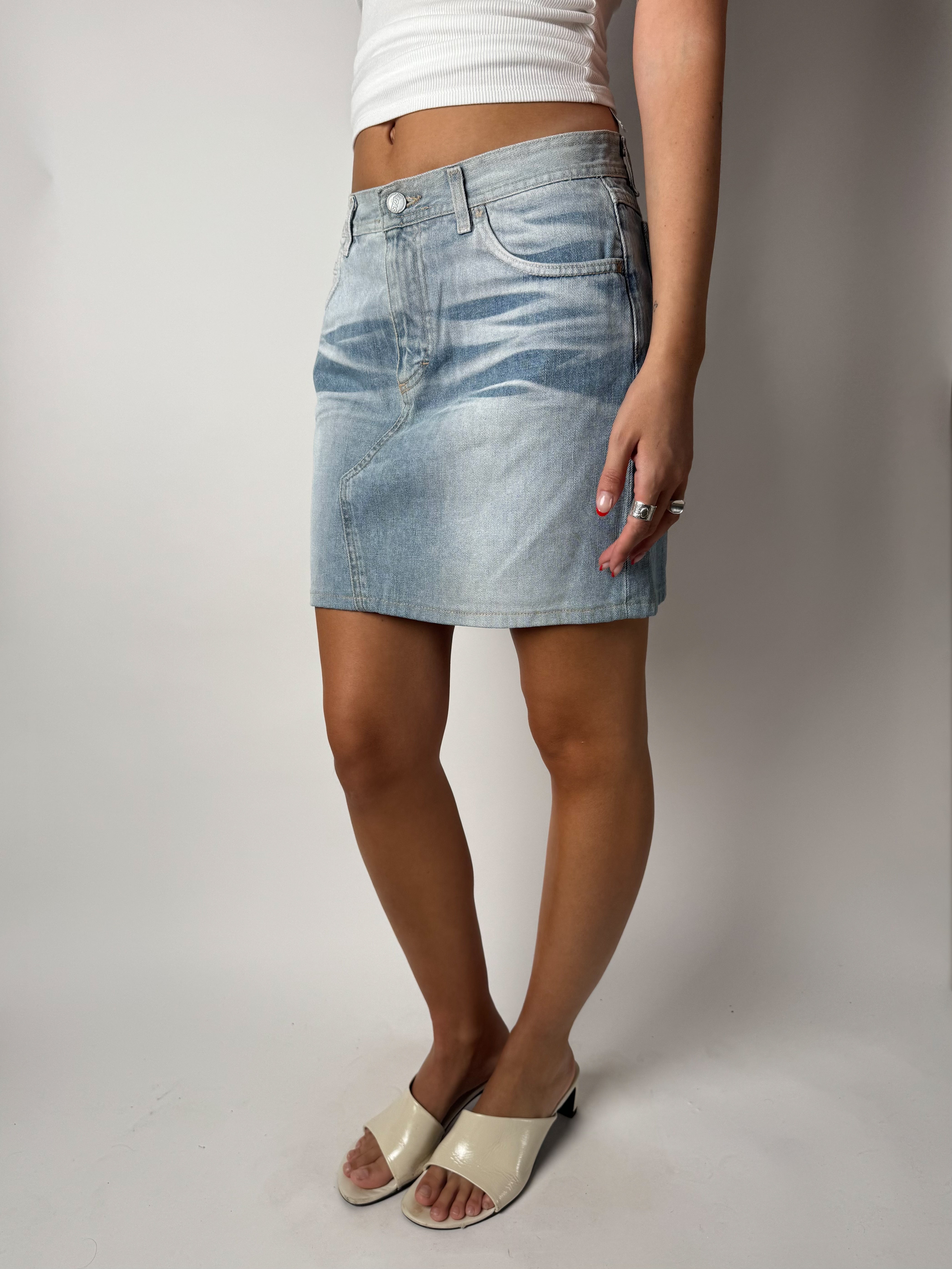 חצאית ג׳ינס משופשפת Gas (36-38)