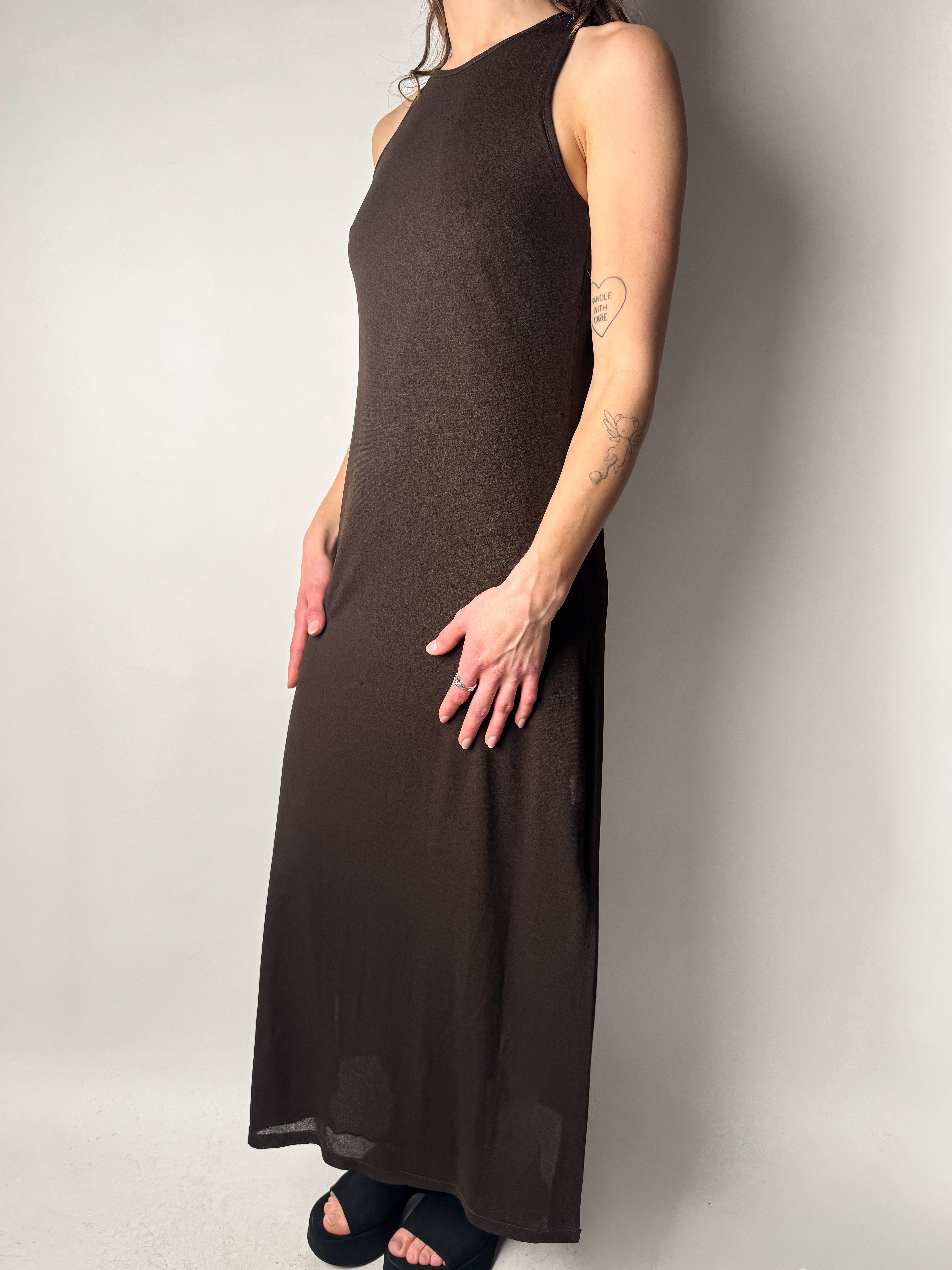 שמלת מקסי חומה (S)