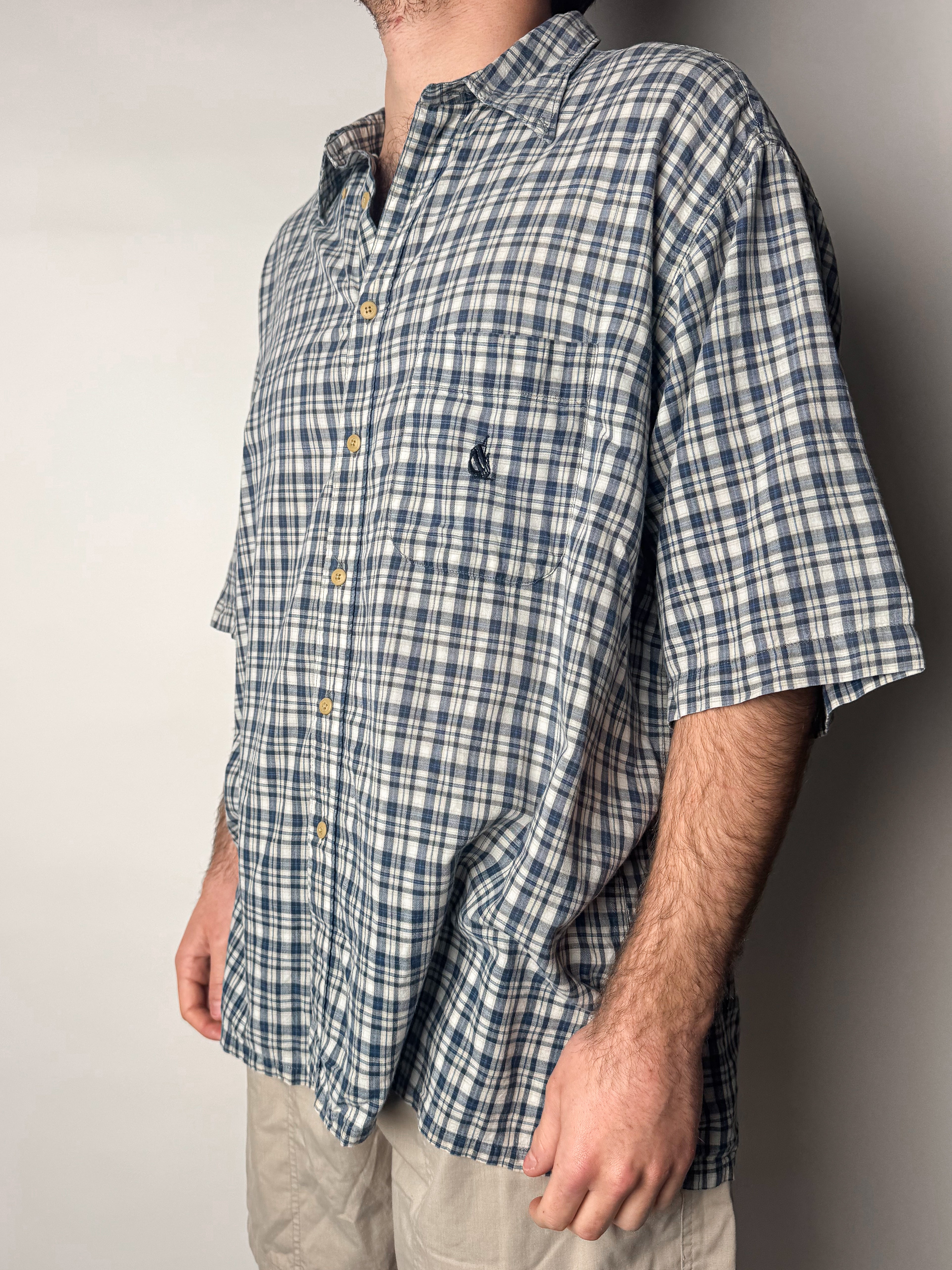 חולצה מכופתרת משבצות Nautica (XL)