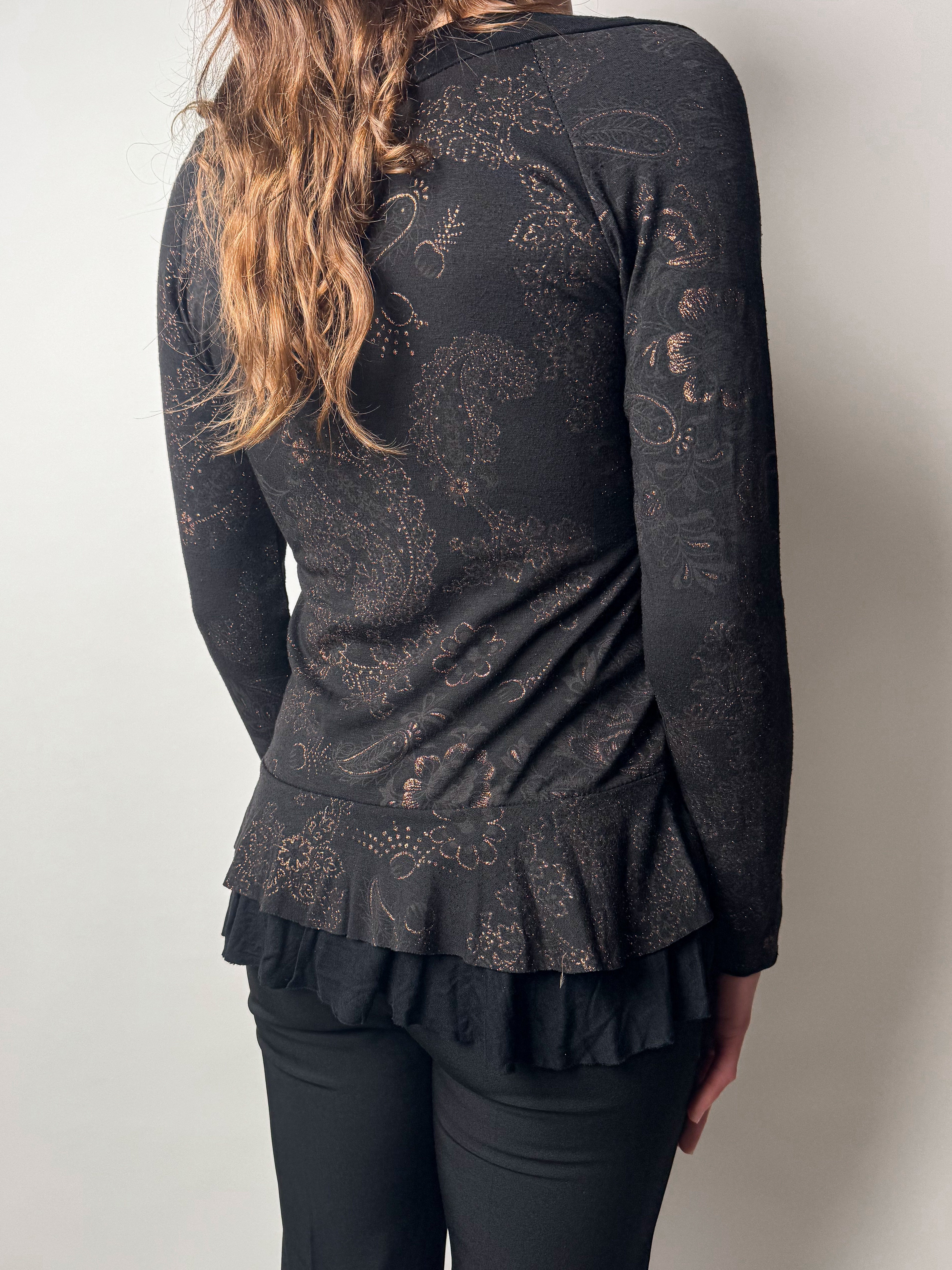 טוניקת וי ארוכה פרחונית (M)