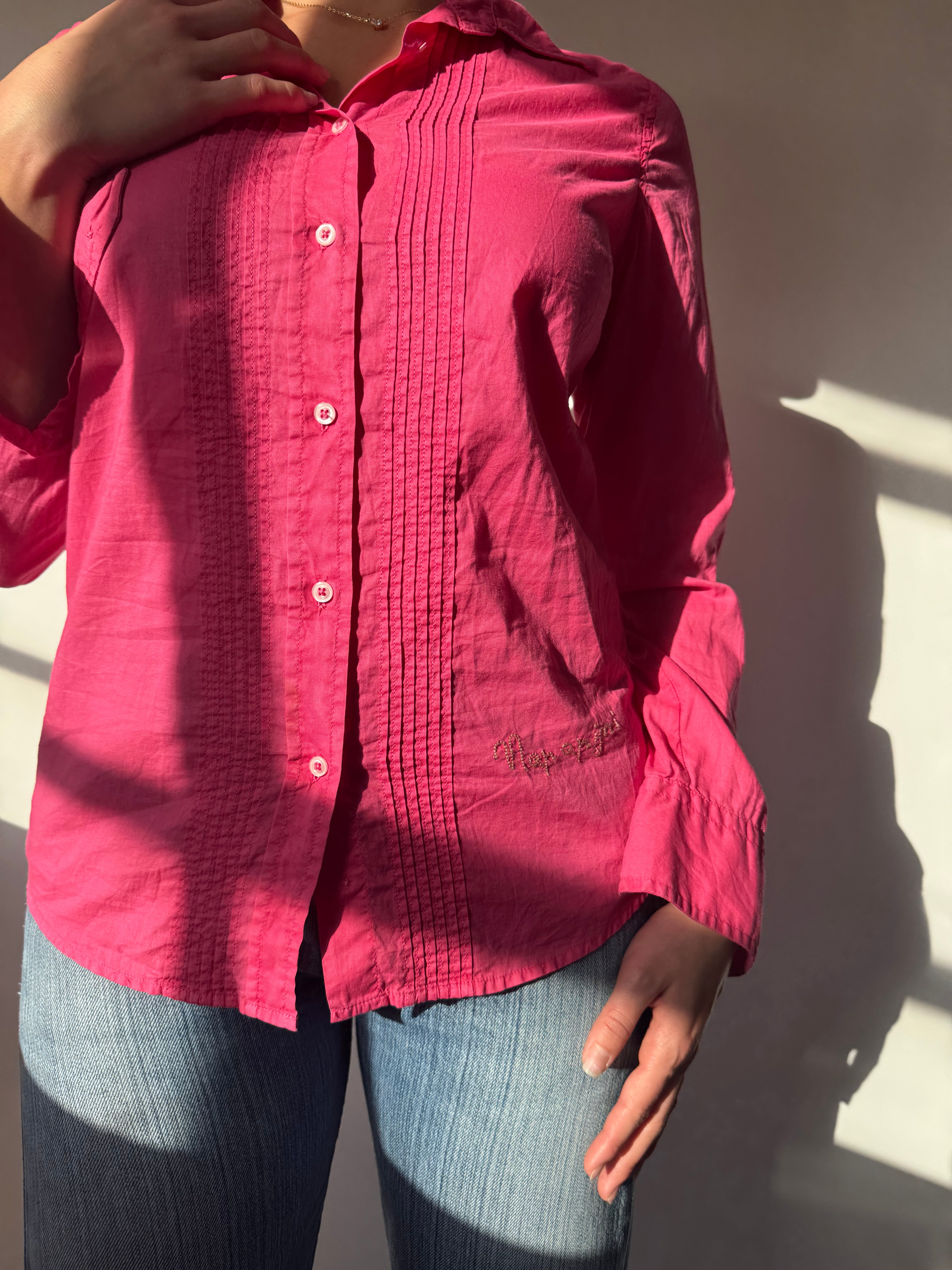 חולצה מכופתרת ורודה Napapijri (M)