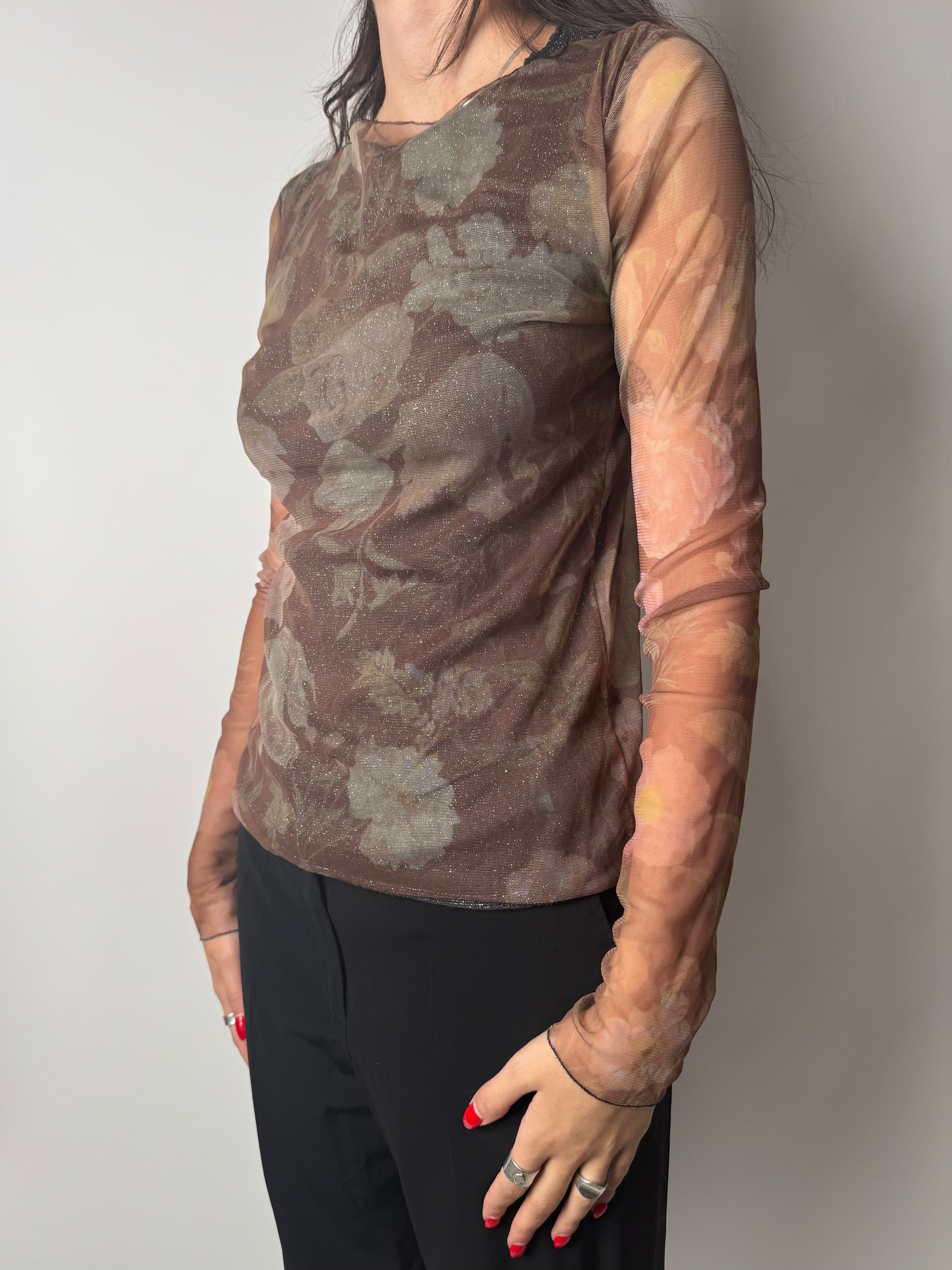 חולצת מש פרחונית כפולה (M)