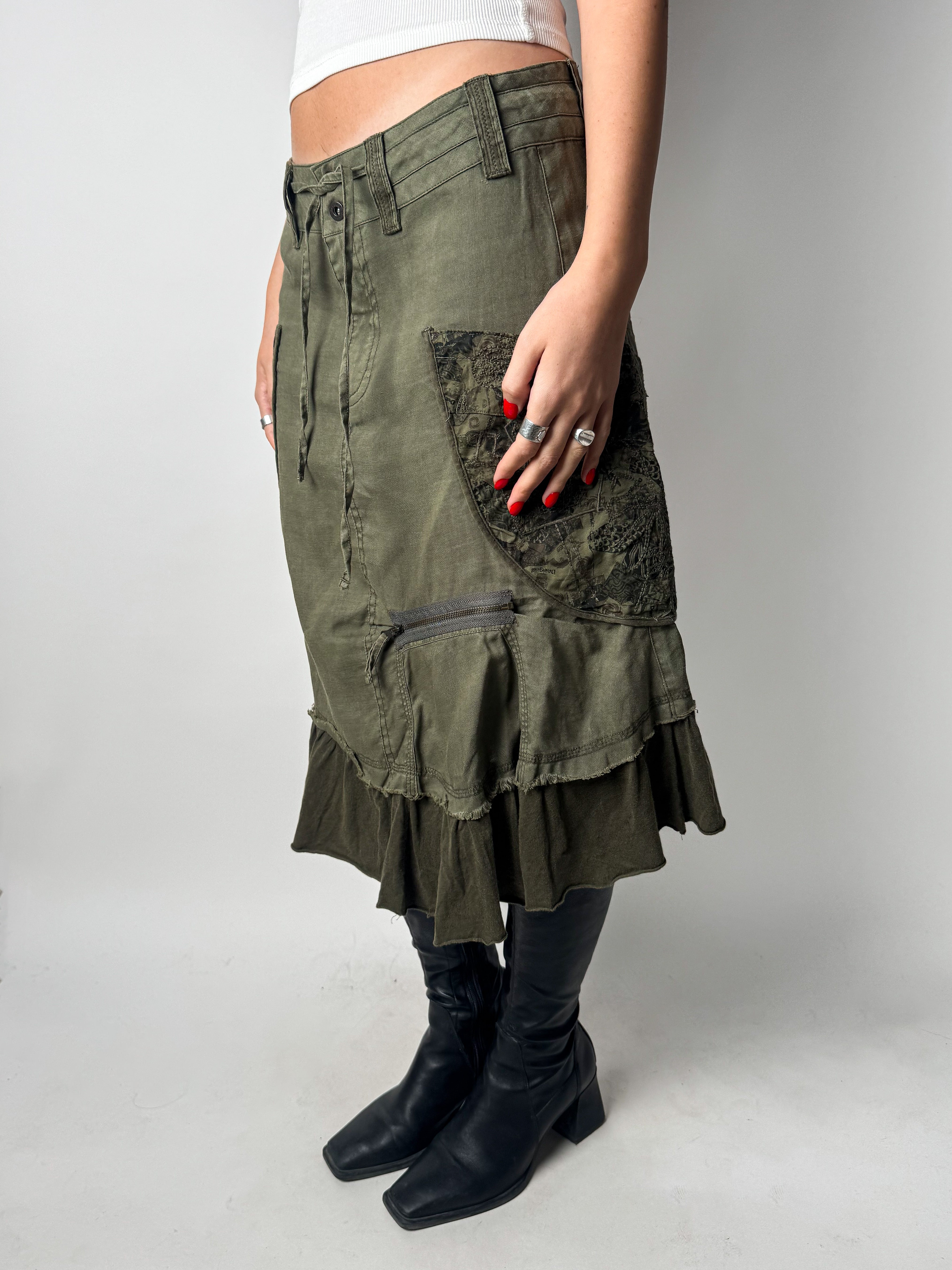 חצאית מידי ירוק זית (38)