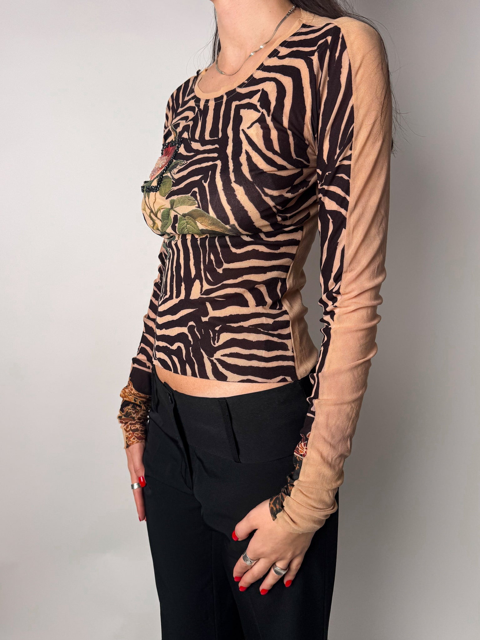 חולצה ארוכה מנומרת (S-M)