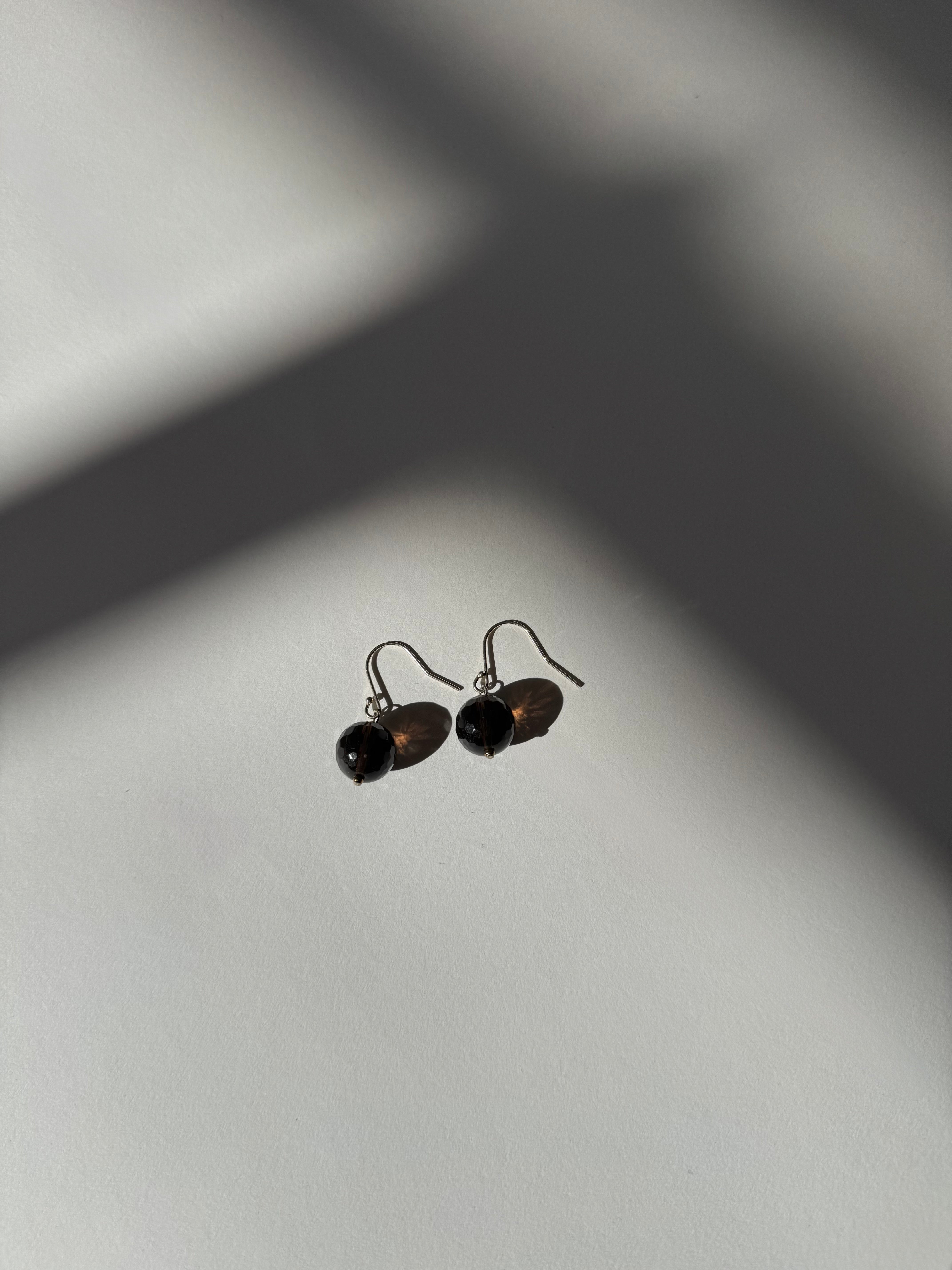 עגילי כסף בשילוב אבן חומה