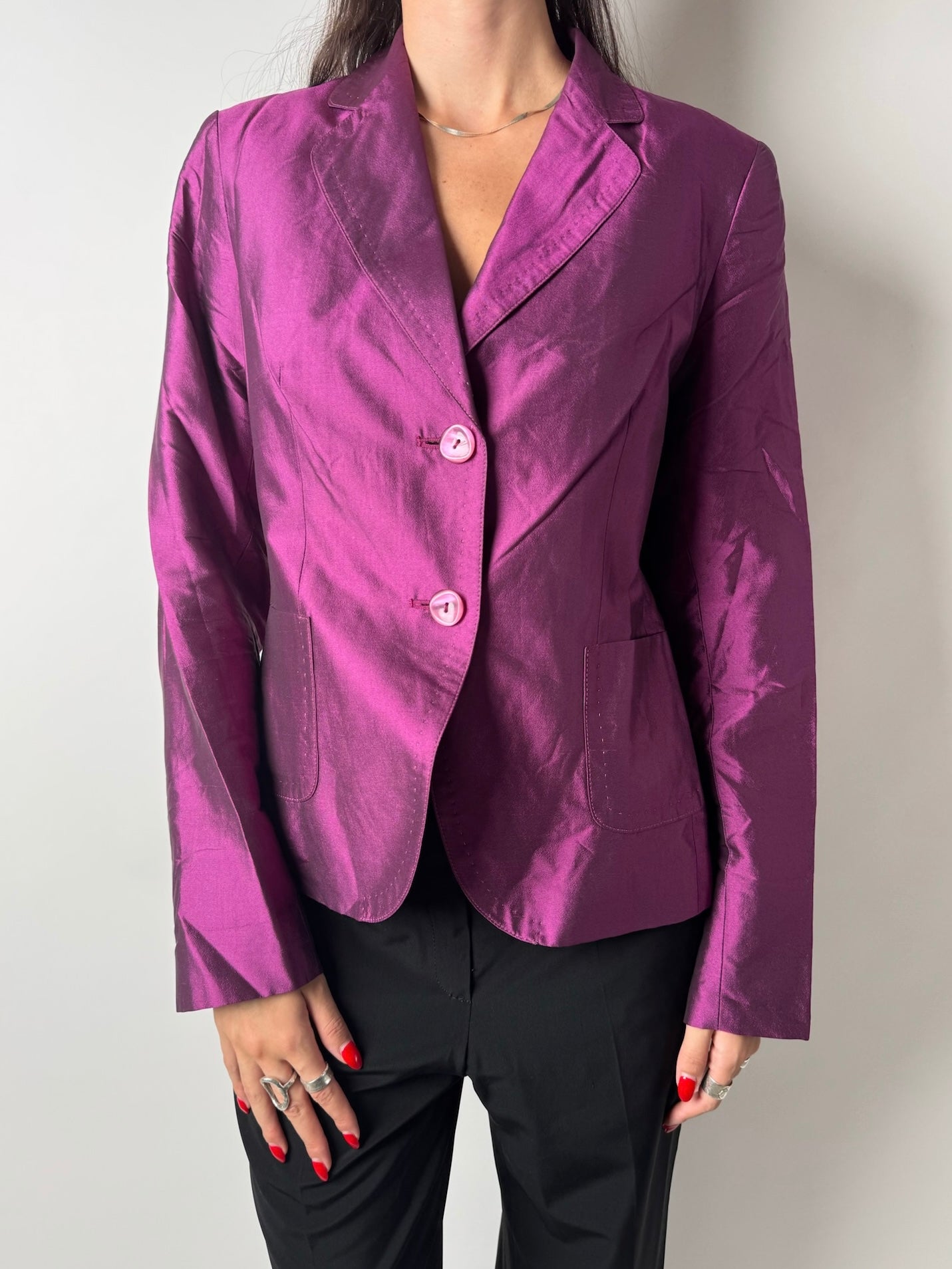 בלייזר משי סגול (M)