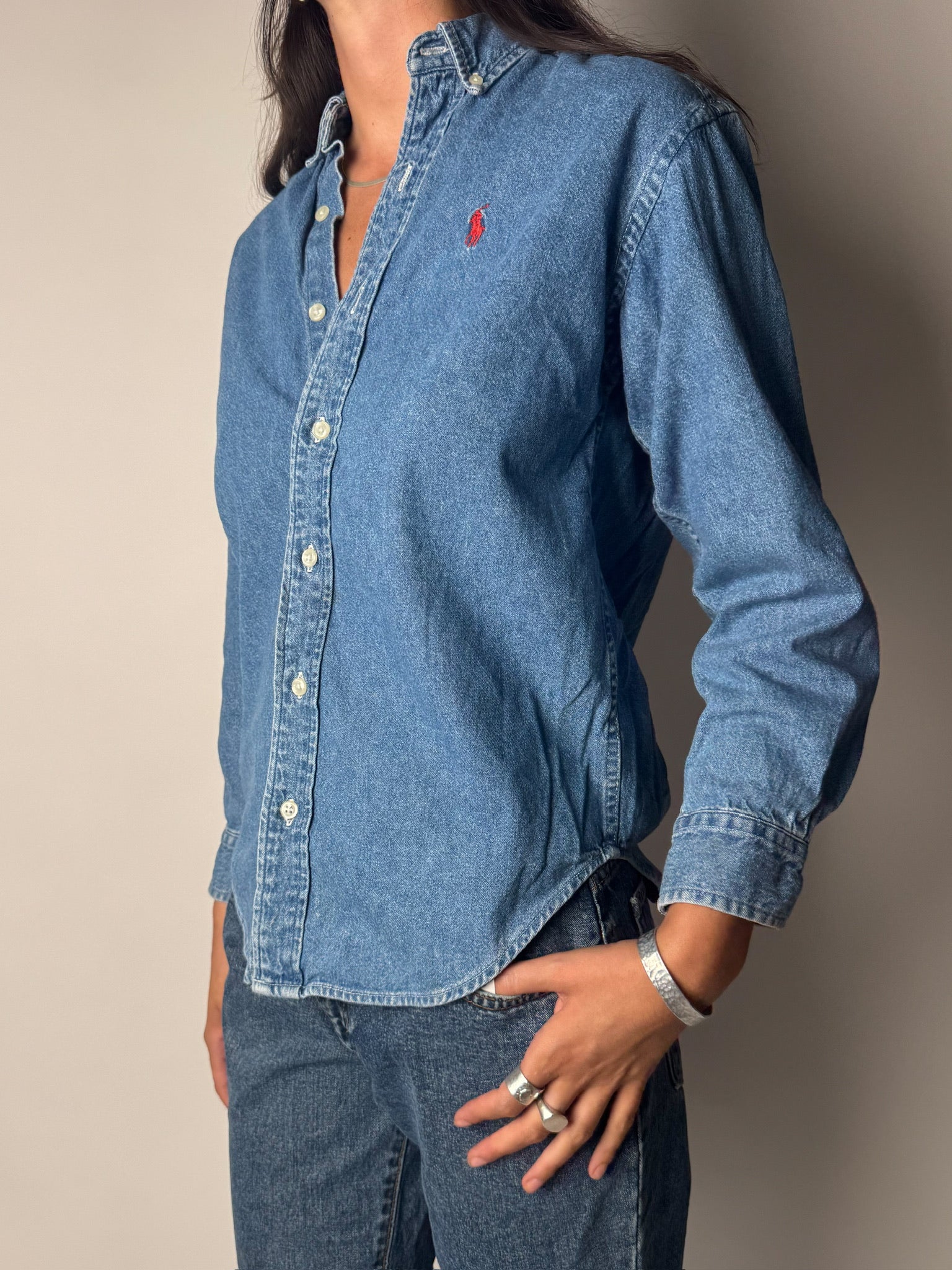 חולצת ג׳ינס מכופתרת Ralph Lauren (S)