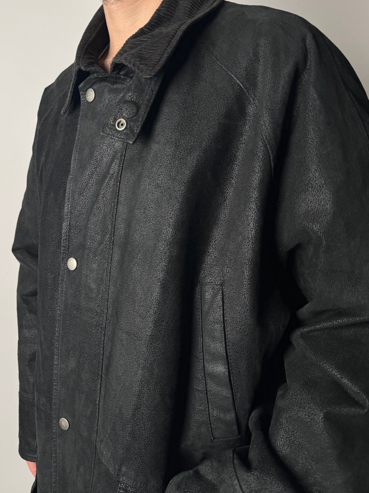 מעיל עור שחור (XL)