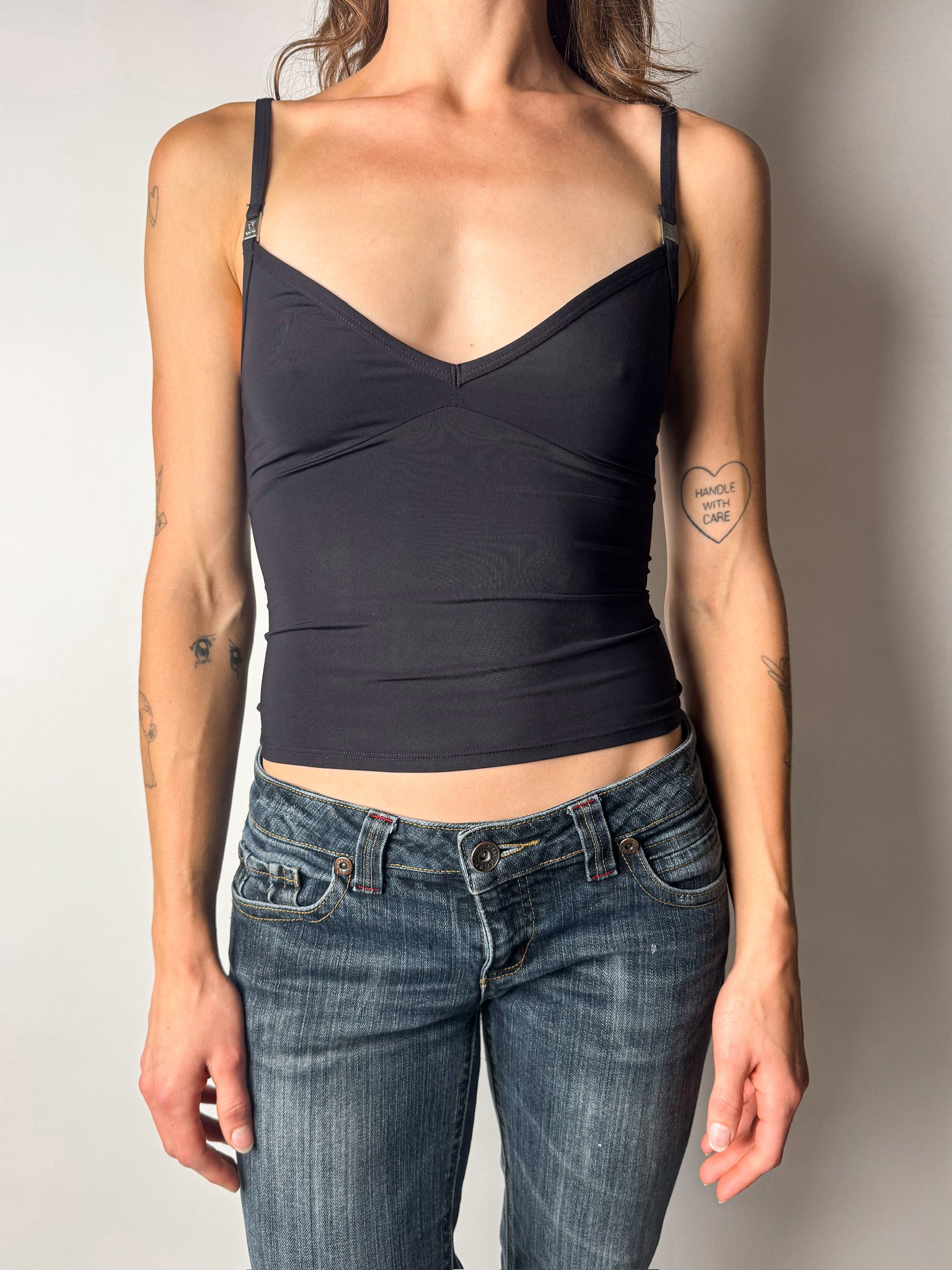 גופיית קרופ שחורה (S) Calvin Klein