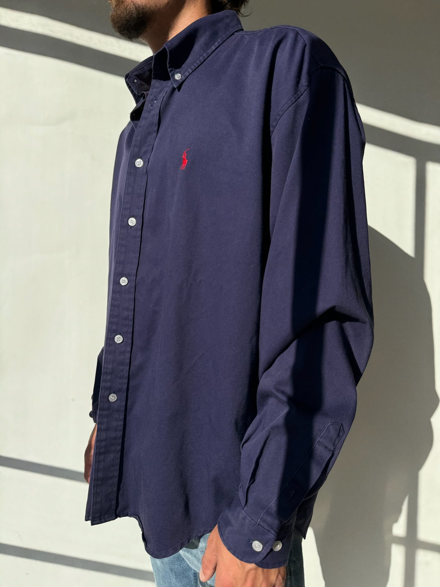 חולצה מכופתרת סגולה Polo Ralph Lauren (XL)