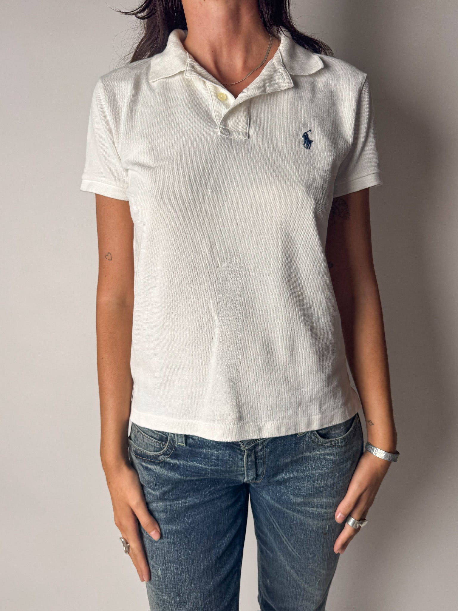 חולצת פולו לבנה Ralph Lauren (XS)